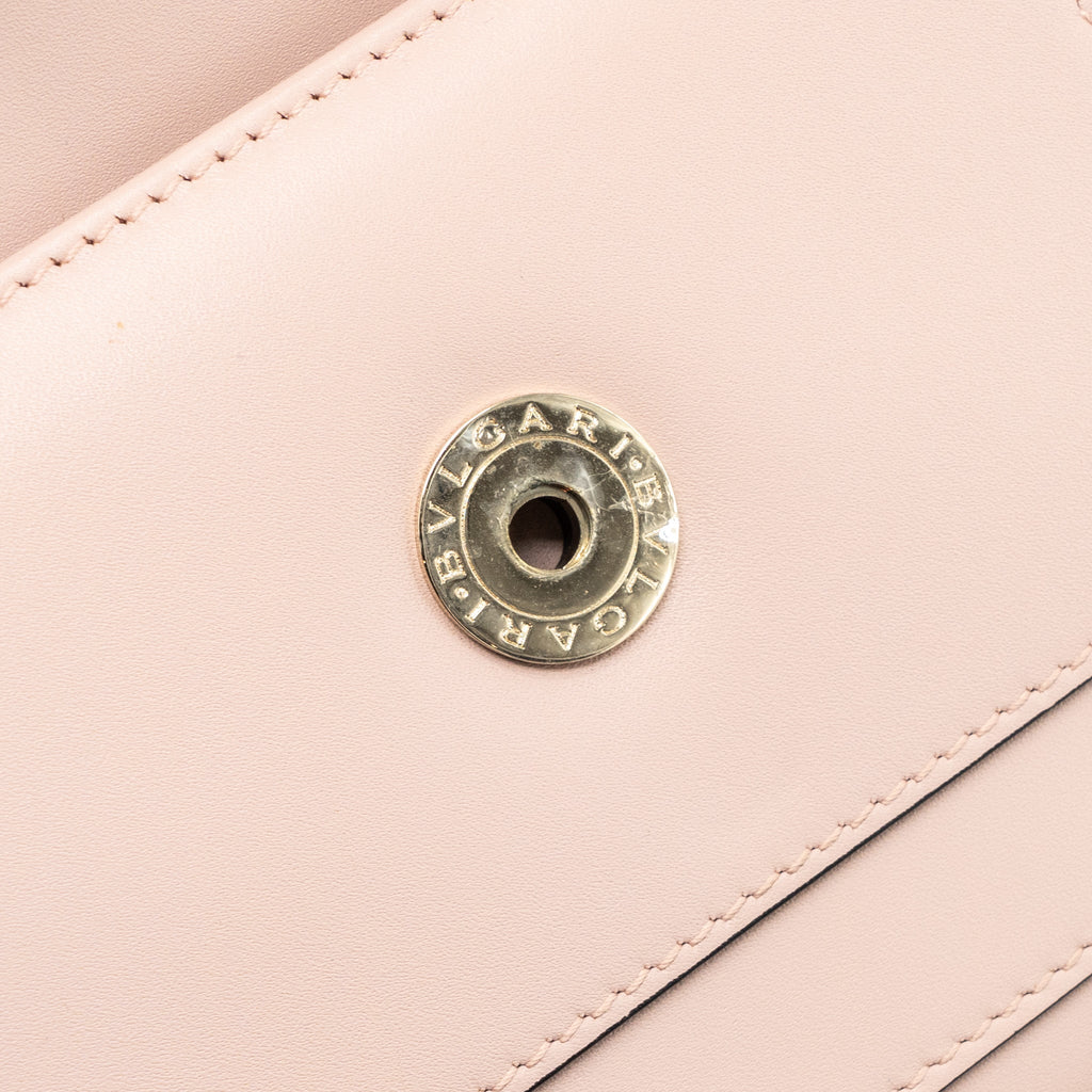 BVLGARI SERPENTI FOREVER CLUTCH WITH CHAIN CALFSKIN PINK LGHW