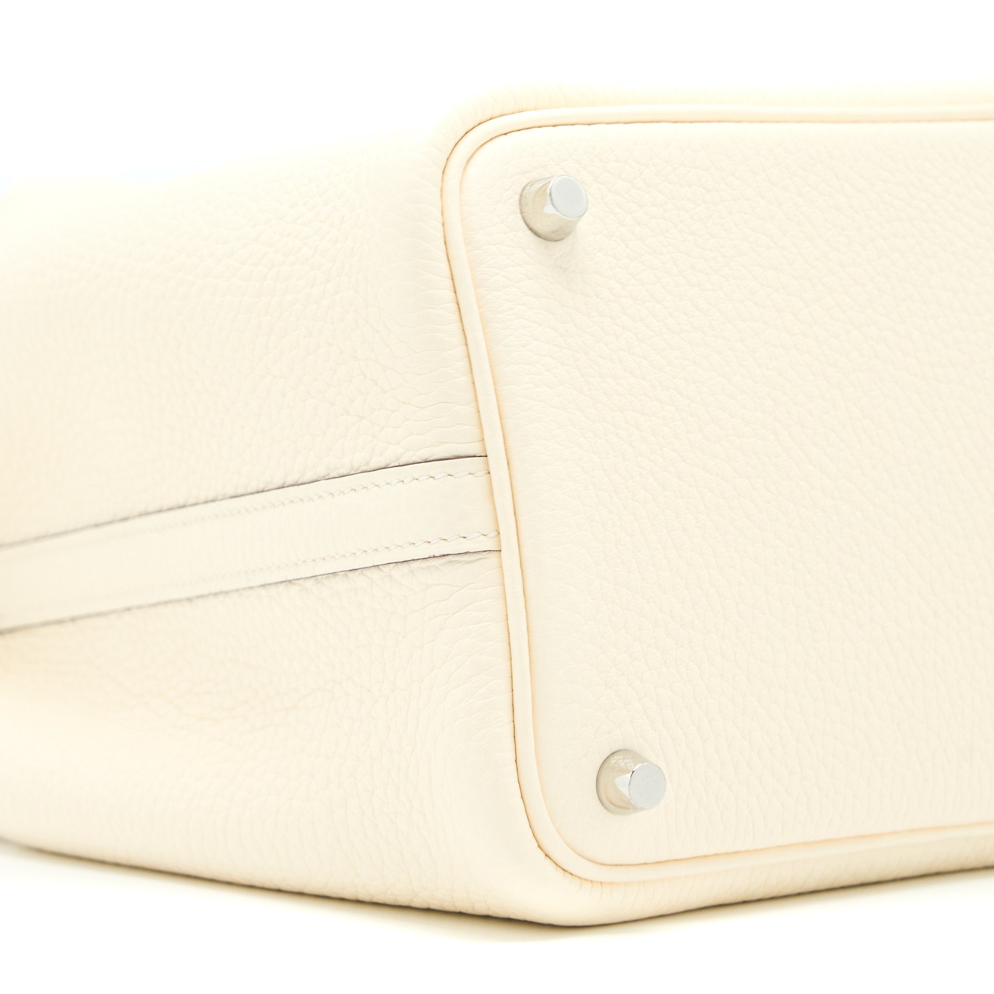 HERMES PICOTIN 18 LOCK TOUCH BAG CLEMENCE/OSTRICH HANDLE NATA/JAUNE CITRON SHW