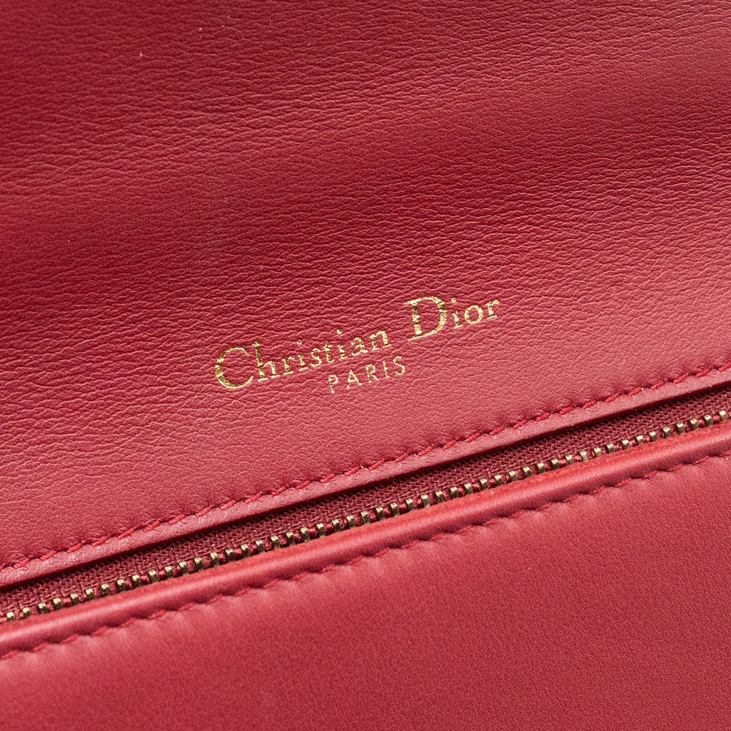 DIOR MEDIUM DIORAMA STUDDED LAMBSKIN RED GHW
