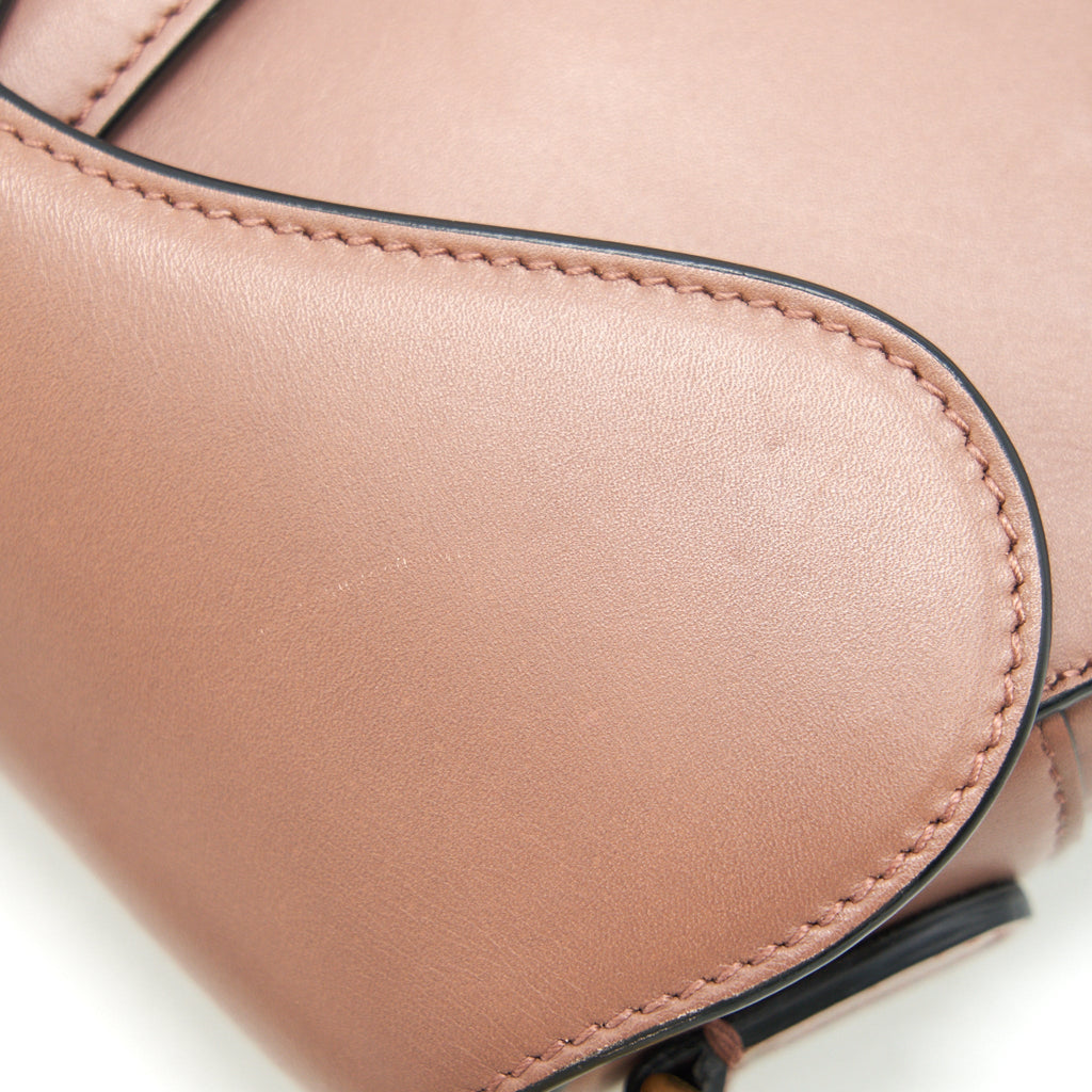 DIOR SMALL SADDLE BAG ROSE TAUPE GHW