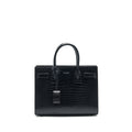 SAINT LAURENT SAC DE JOUR BABY IN CROC EMBOSSED LEATHER BLACK SHW