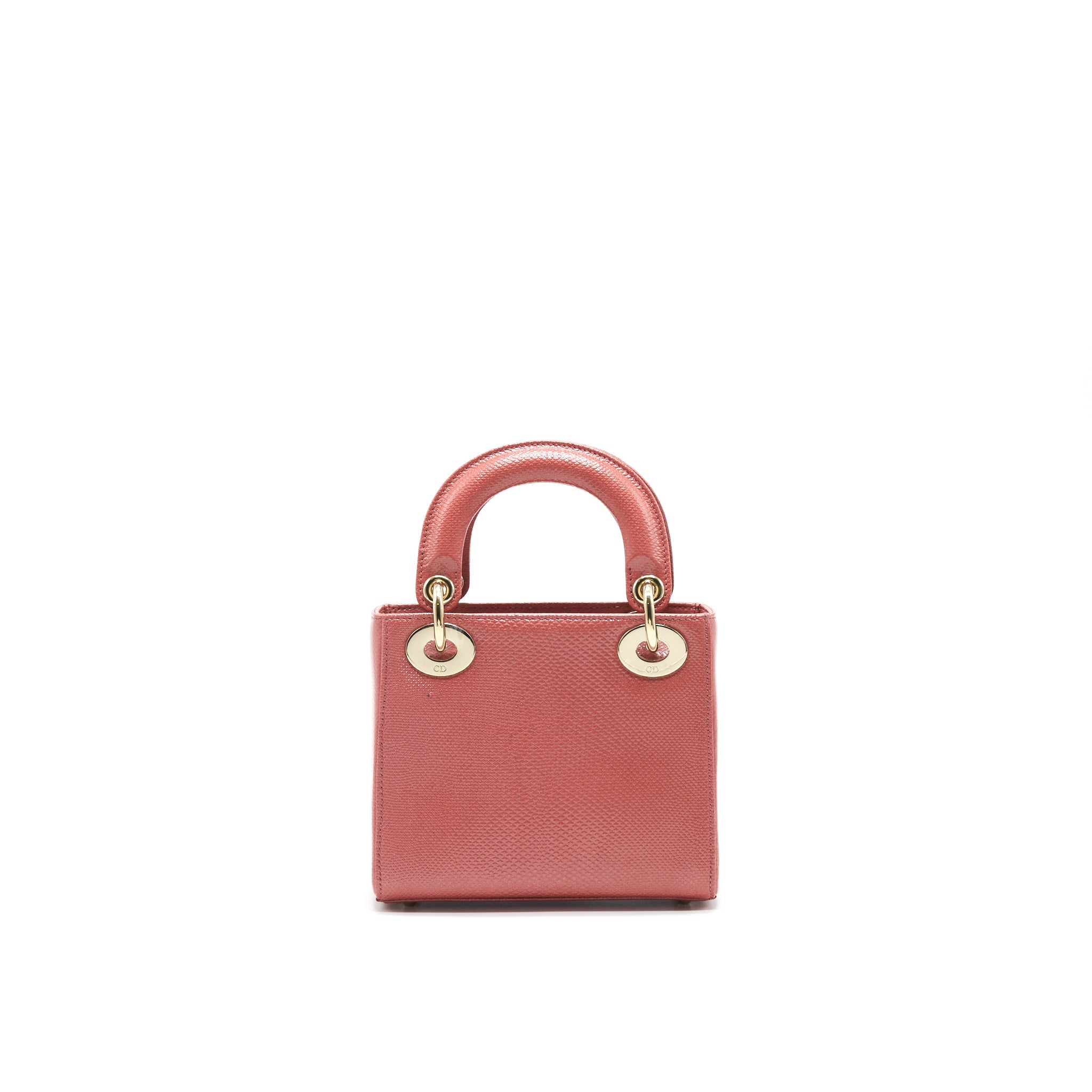 DIOR LIZARD MINI LADY DIOR BAG PINK GHW
