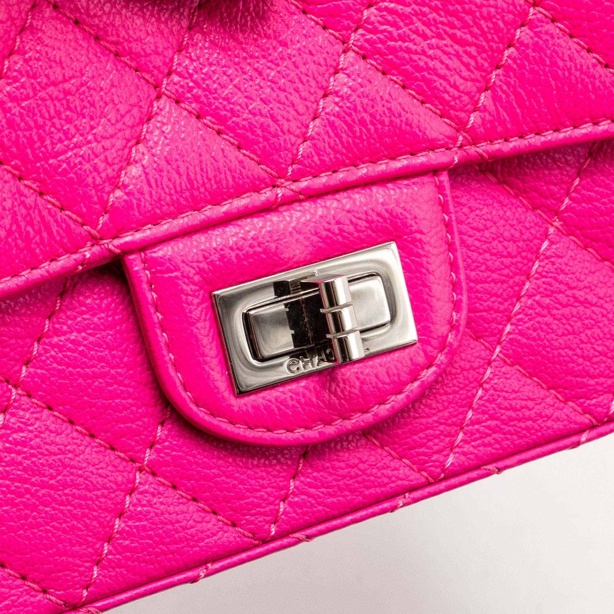CHANEL MINI 2.55 REISSUE FLAP BAG GOATSKIN PINK SHW