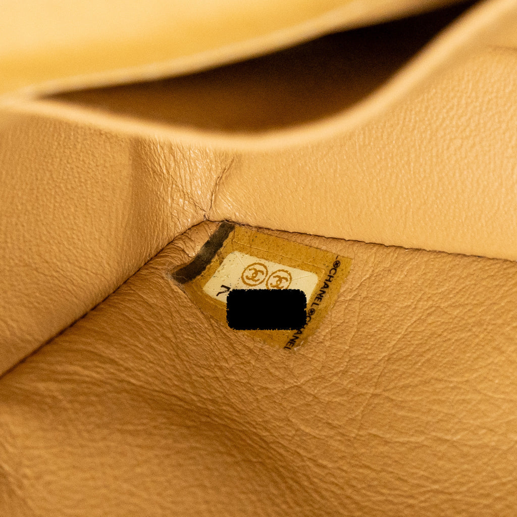 CHANEL VINTAGE FLAP BAG DARK BEIGE GHW