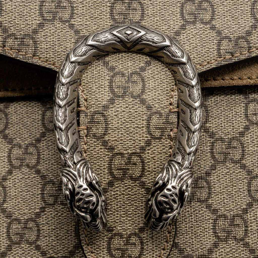 GUCCI DIONYSUS SHOULDER BAG GG SUPREME CANVAS / SUEDE LEATHER BEIGE SHW
