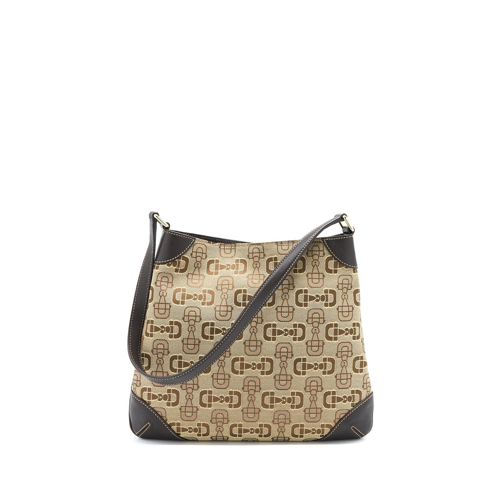 GUCCI VINTAGE HOBO BAG CANVAS/LEATHER MULTICOLOUR