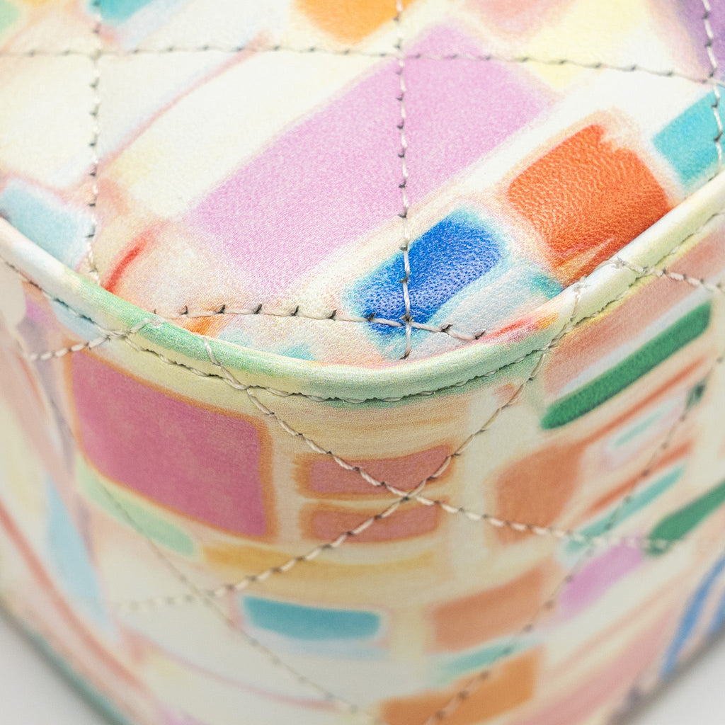 CHANEL MEDIUM DOUBLE FLAP BAG UMBRELLA RAINBOW PRINT CALFSKIN MULTICOLOUR SHW
