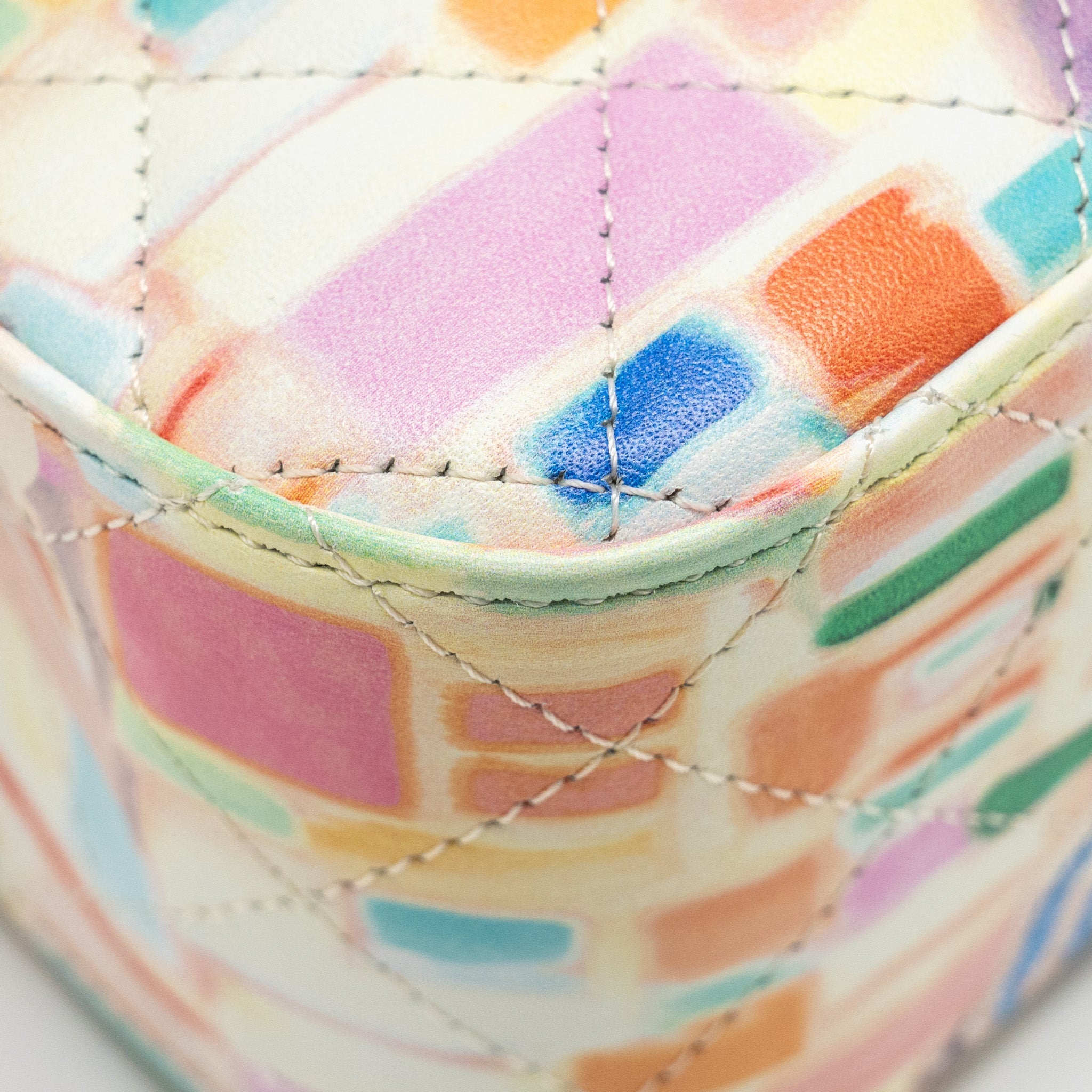 CHANEL MEDIUM DOUBLE FLAP BAG UMBRELLA RAINBOW PRINT CALFSKIN MULTICOLOUR SHW