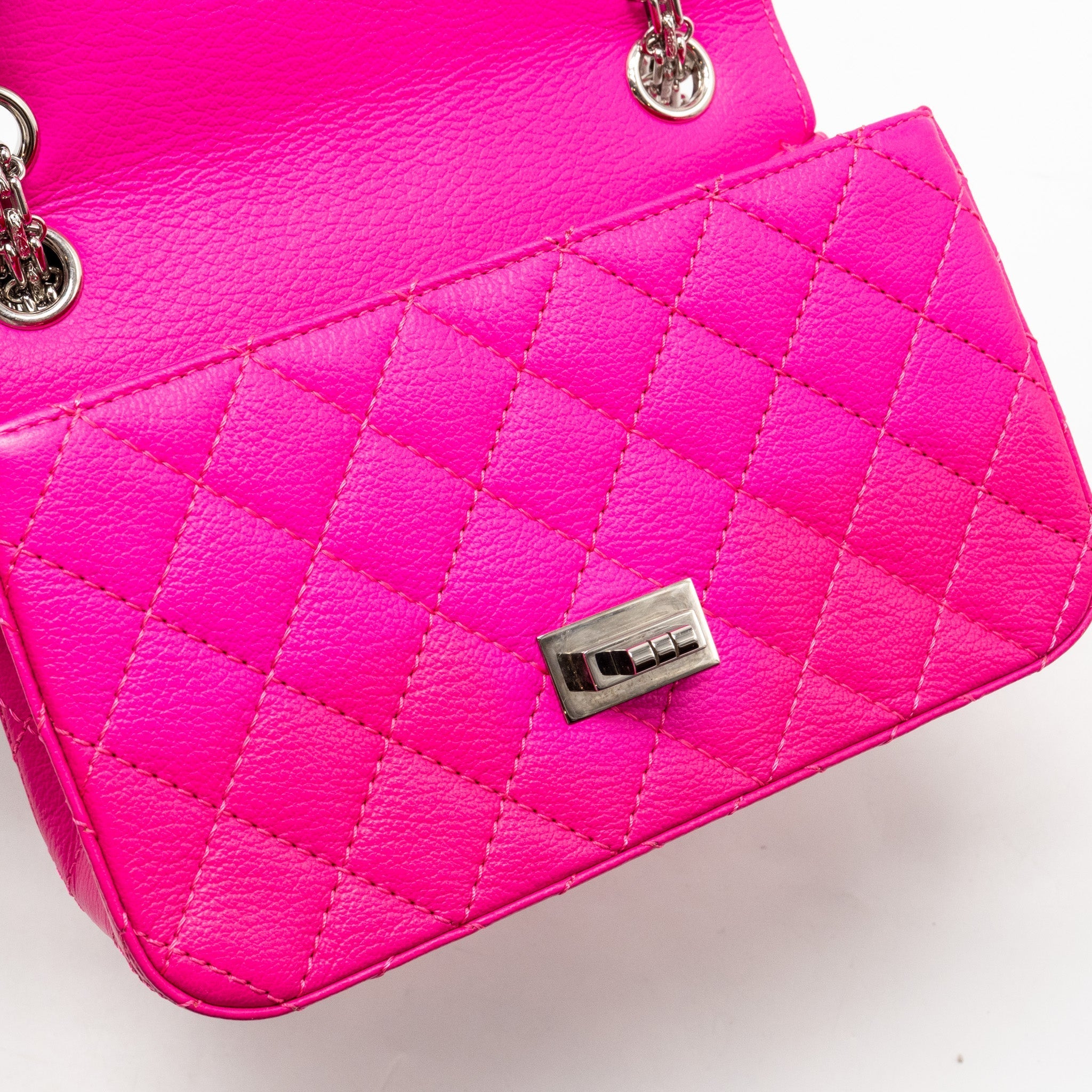 CHANEL MINI 2.55 REISSUE FLAP BAG GOATSKIN PINK SHW