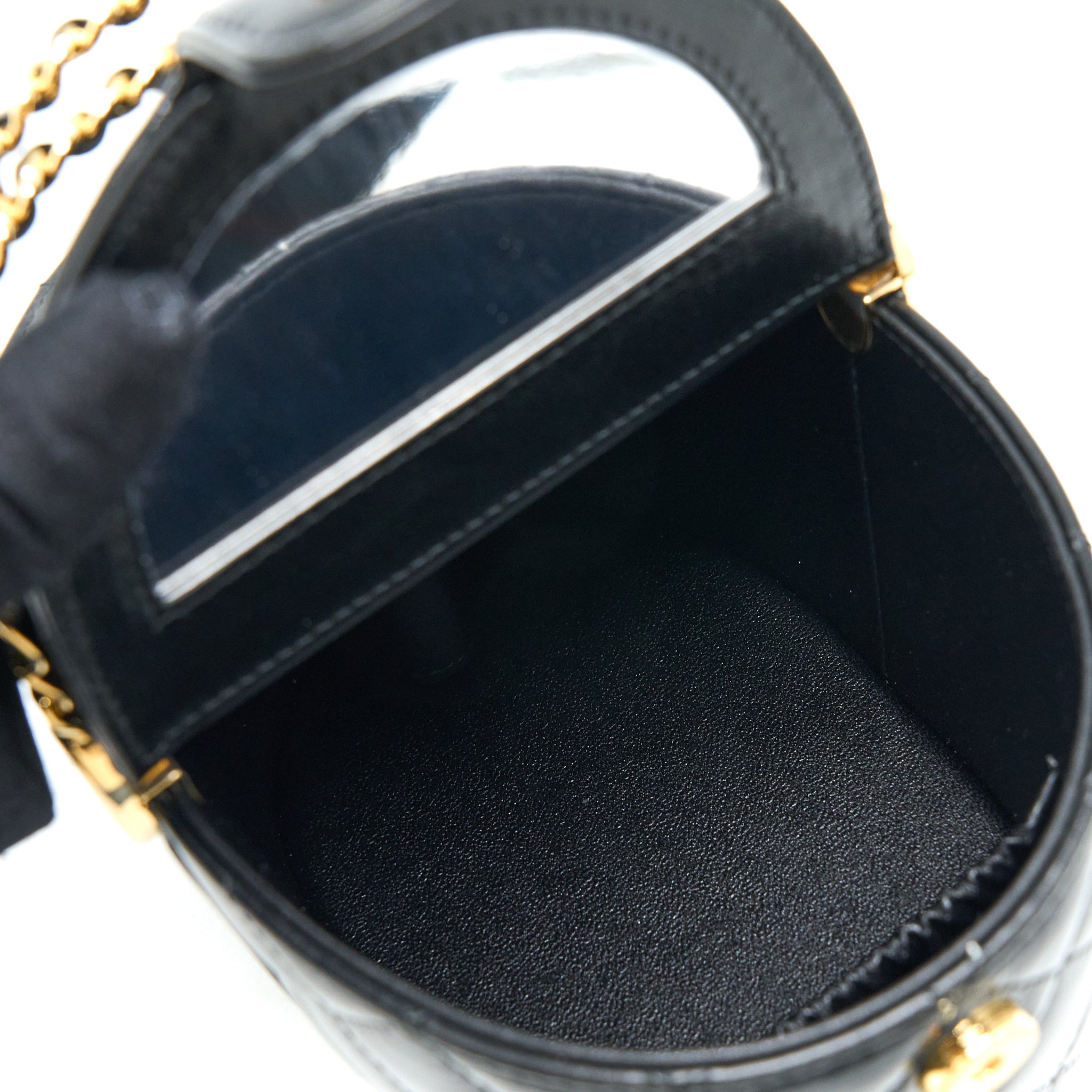 CHANEL 23C FLAP BUCKET BAG LAMBSKIN BLACK GHW (MICROCHIP)