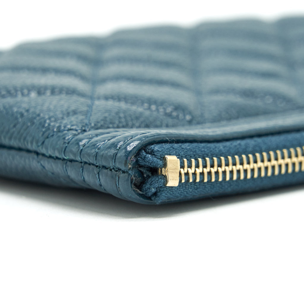CHANEL BOY POUCH CAVIAR DARK GREEN LGHW