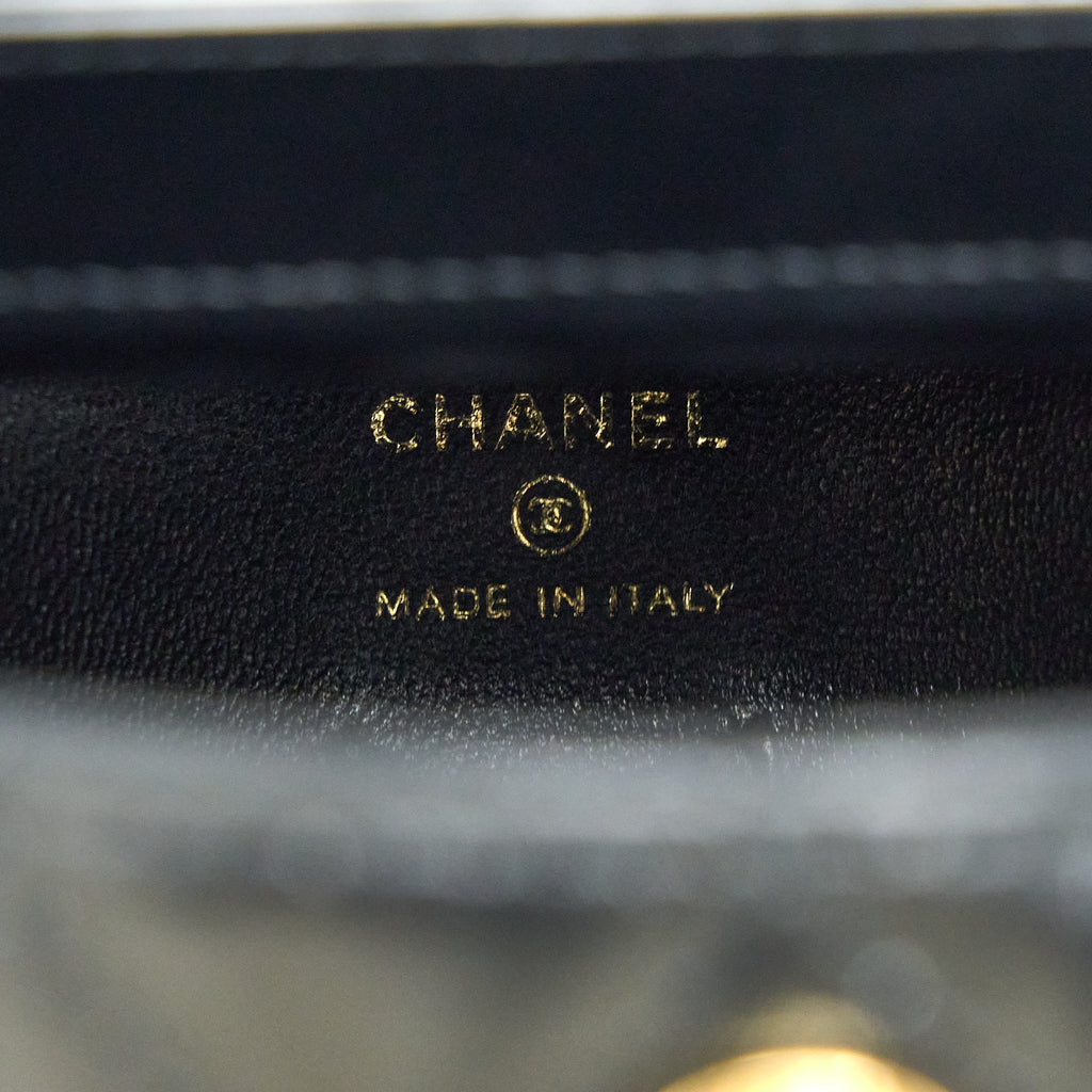 CHANEL 23C FLAP BUCKET BAG LAMBSKIN BLACK GHW (MICROCHIP)