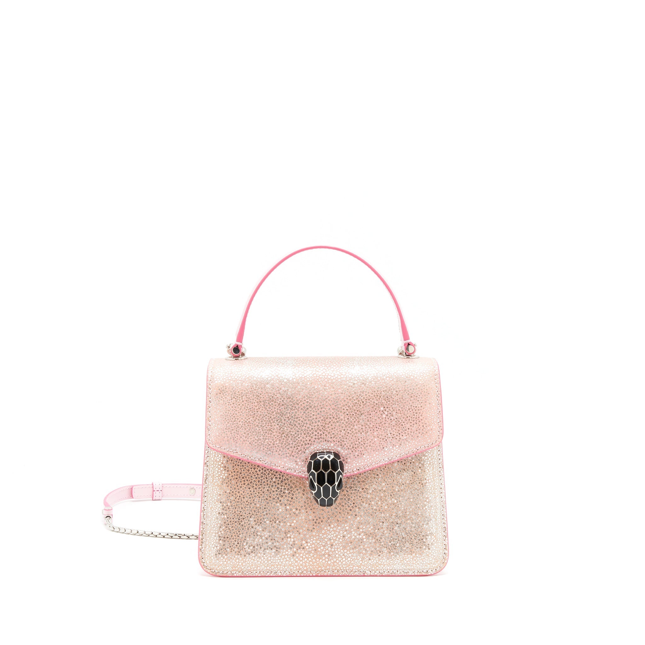 BVLGARI SERPENTI FOREVER BAG ROSA DI FRANCIA CRYSTAL GALUCHAT