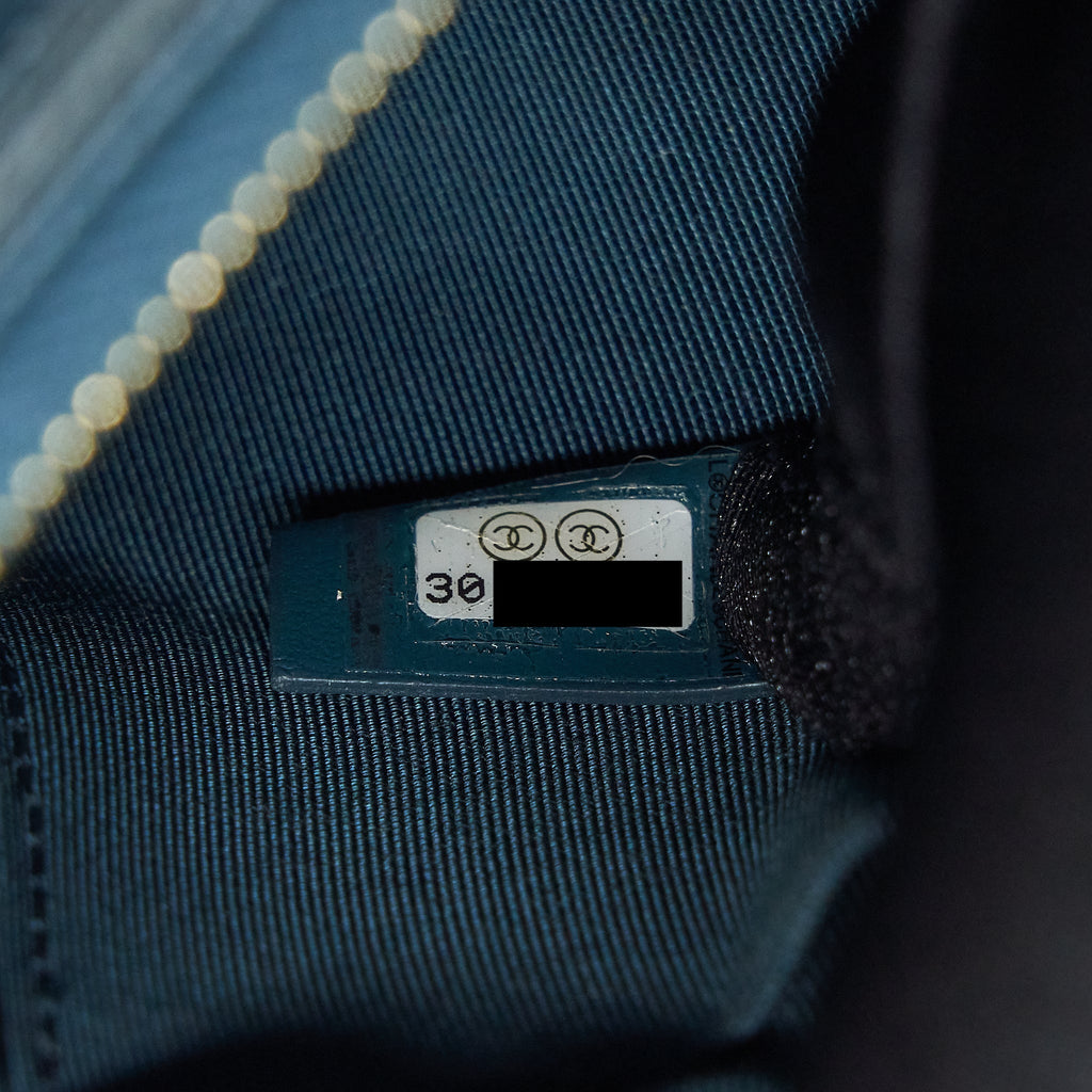 CHANEL BOY POUCH CAVIAR DARK GREEN LGHW