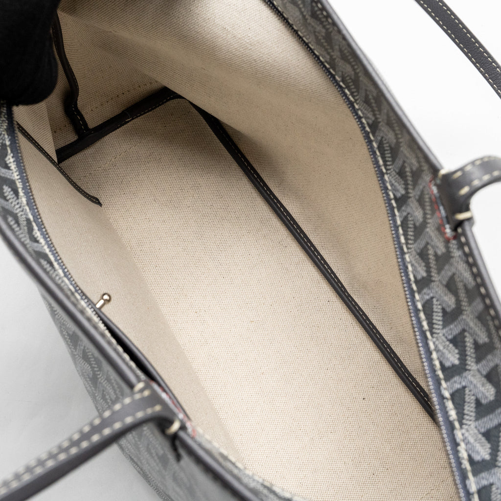 GOYARD ARTOIS TOTE BAG GOYARDLINE CANVAS / CALFSKIN GREY SHW