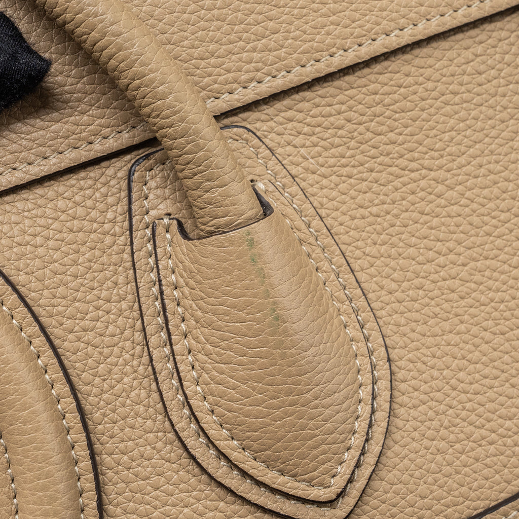 CELINE MICRO LUGGAGE BAG CALFSKIN DUNE SHW