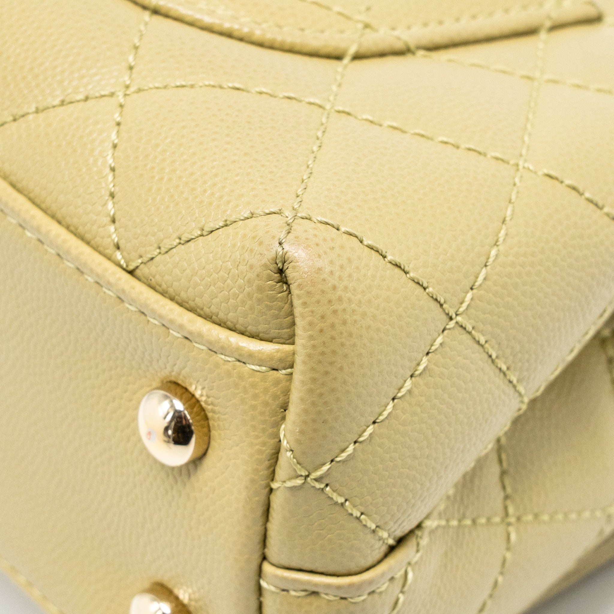 CHANEL MINI COCO HANDLE CAVIAR LIGHT GREEN LGHW (MICROCHIP)