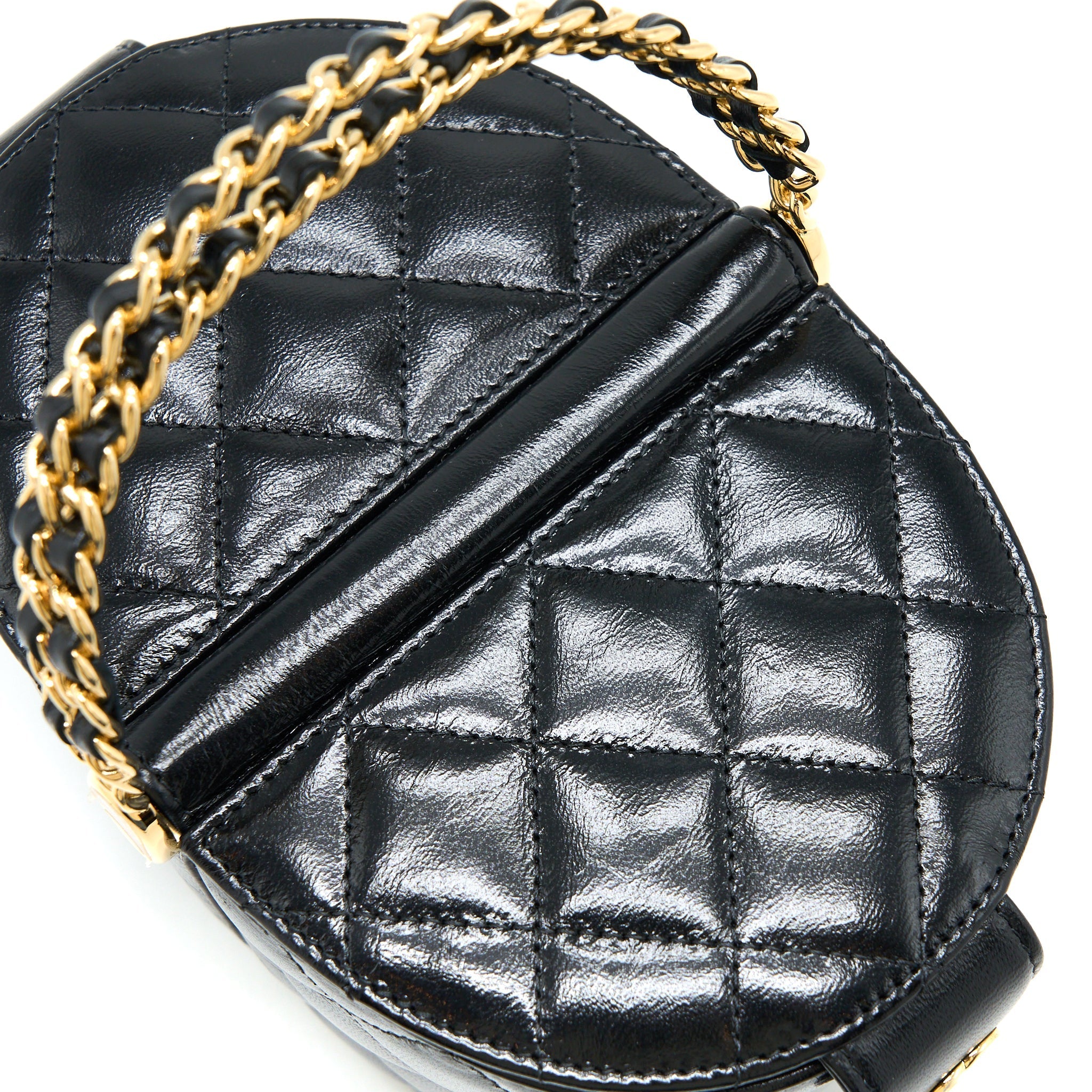CHANEL 23C FLAP BUCKET BAG LAMBSKIN BLACK GHW (MICROCHIP)