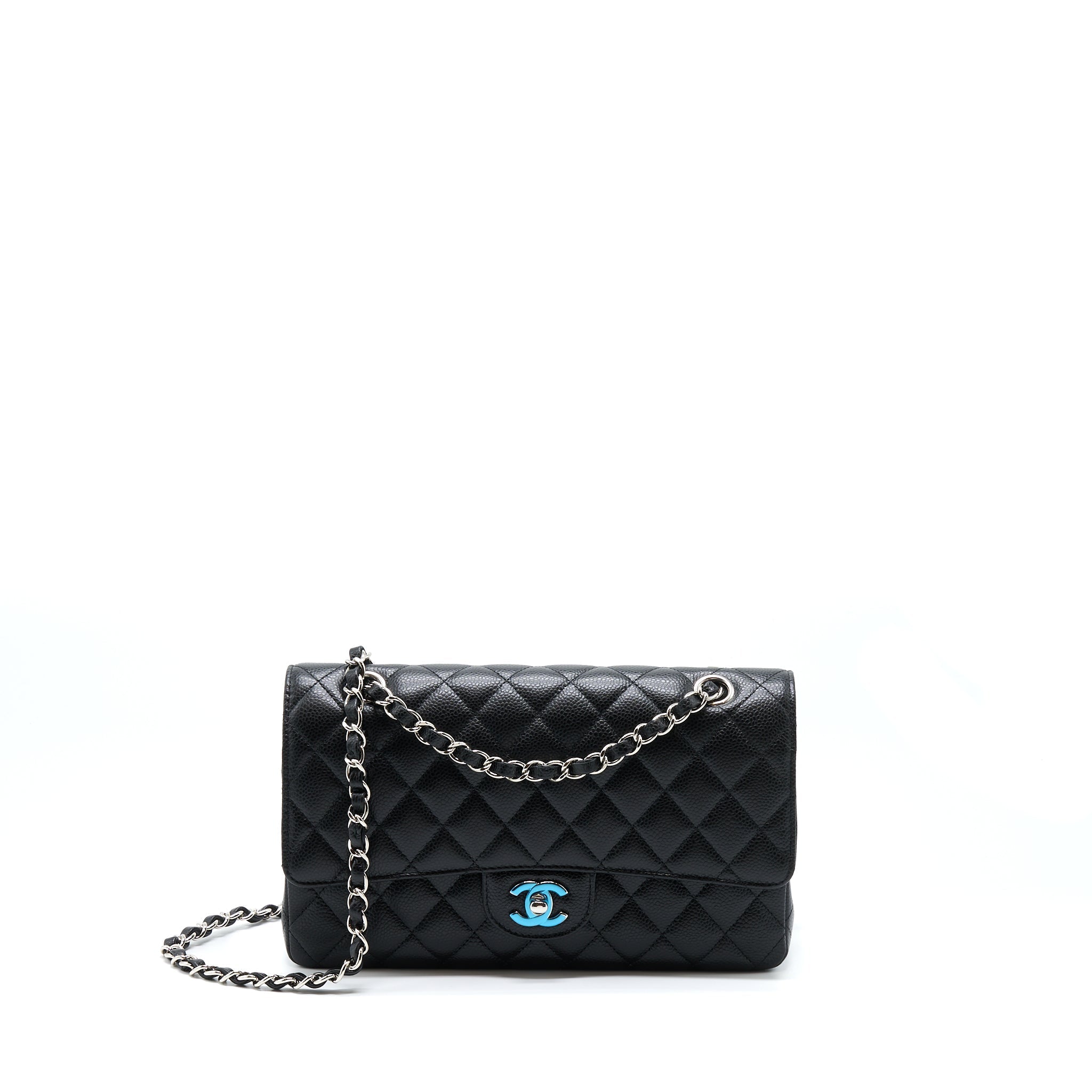 CHANEL CLASSIC DOUBLE FLAP BAG CAVIAR BLACK SHW