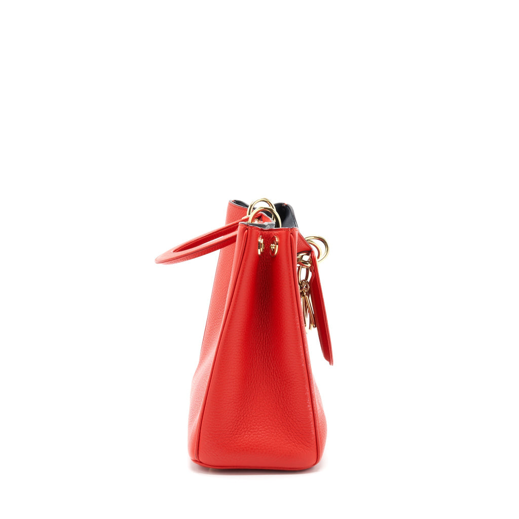 DIOR DIORISSIMO TOTE BAG RED LGHW