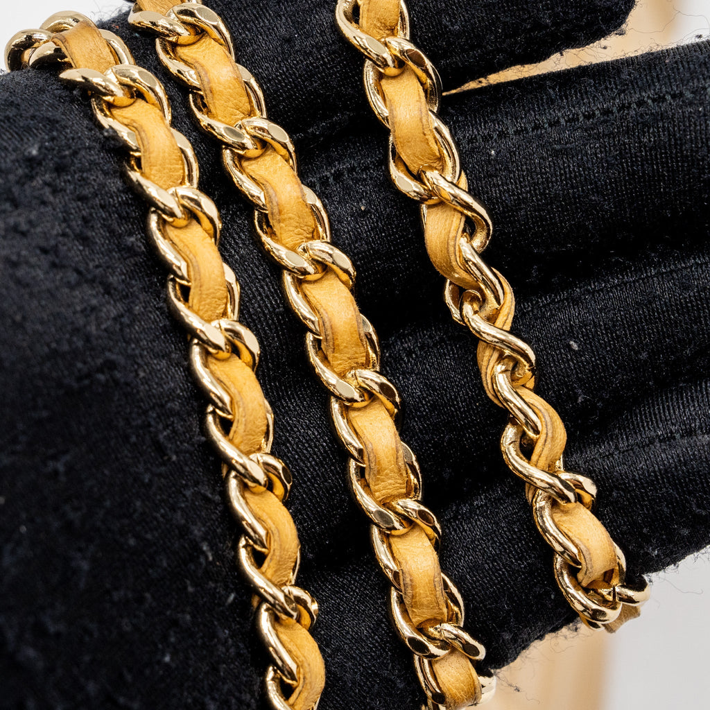 CHANEL VINTAGE FLAP BAG DARK BEIGE GHW
