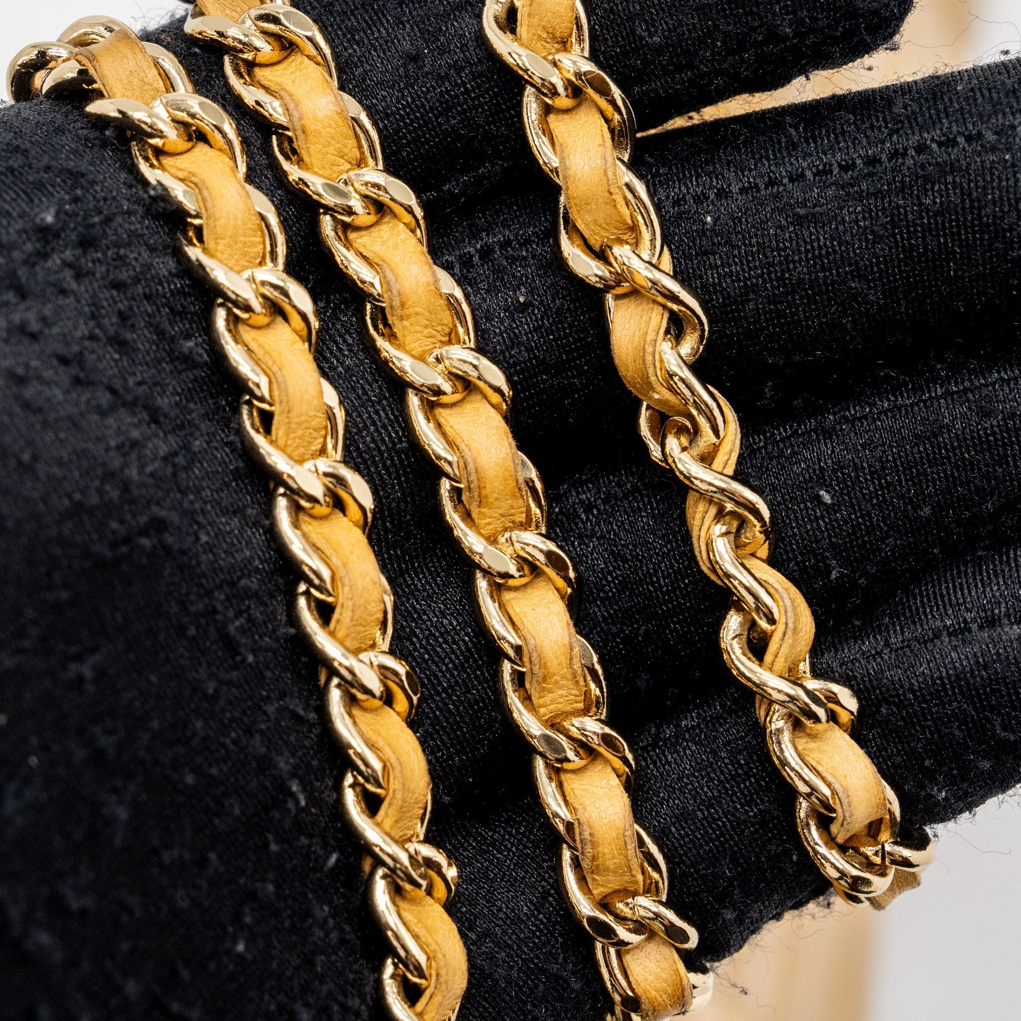 CHANEL VINTAGE FLAP BAG DARK BEIGE GHW