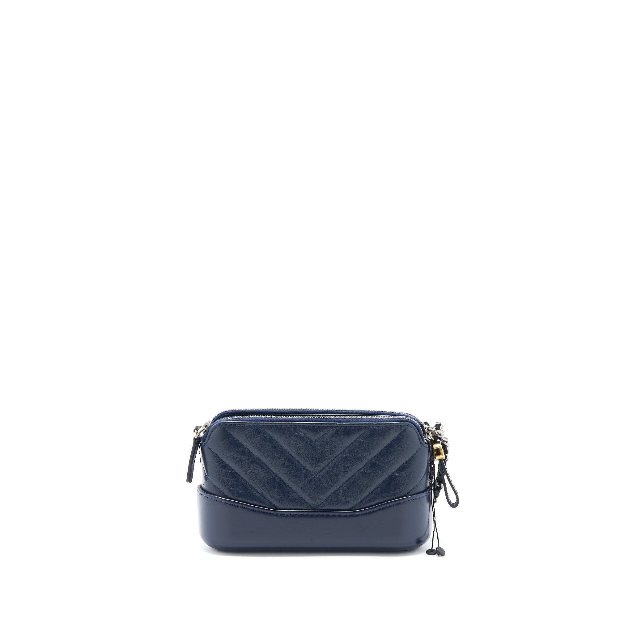 CHANEL GABRIELLE CLUTCH ON CHAIN AGED CALFSKIN NAVY SHW