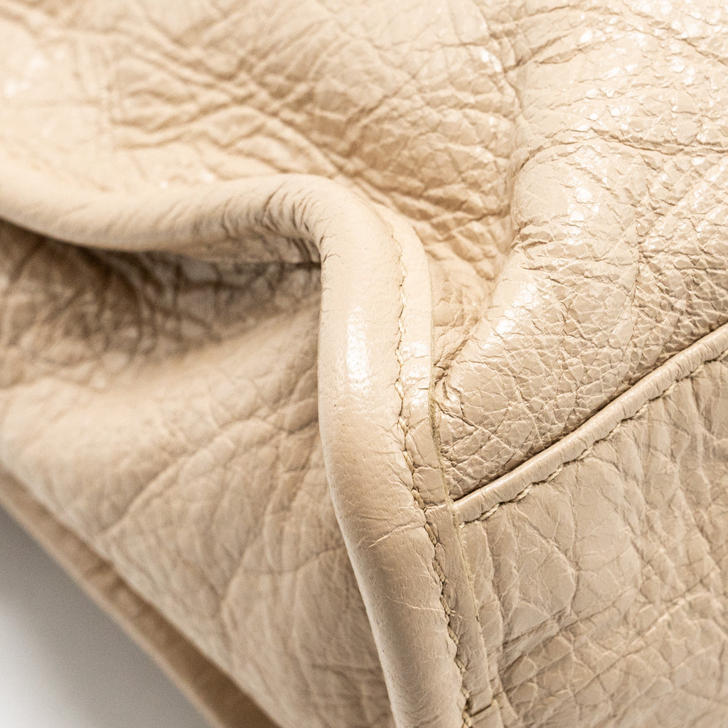BALENCIAGA MINI CITY BAG CALFSKIN BEIGE SHW