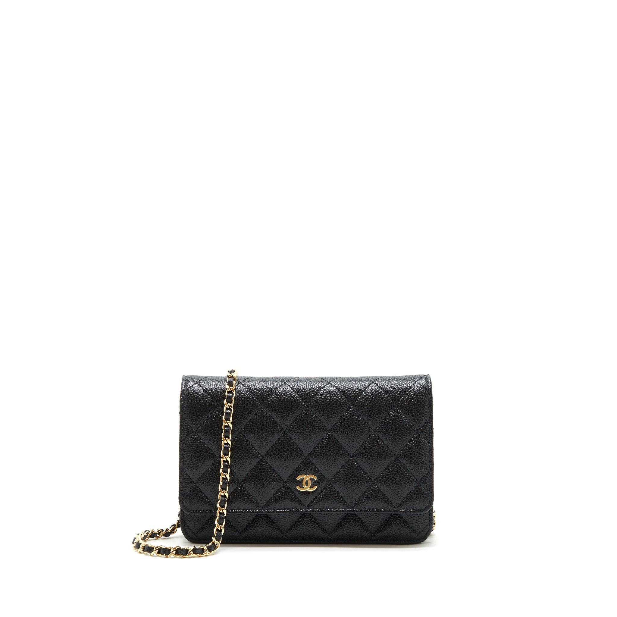CHANEL CLASSIC WALLET ON CHAIN CAVIAR BLACK GHW
