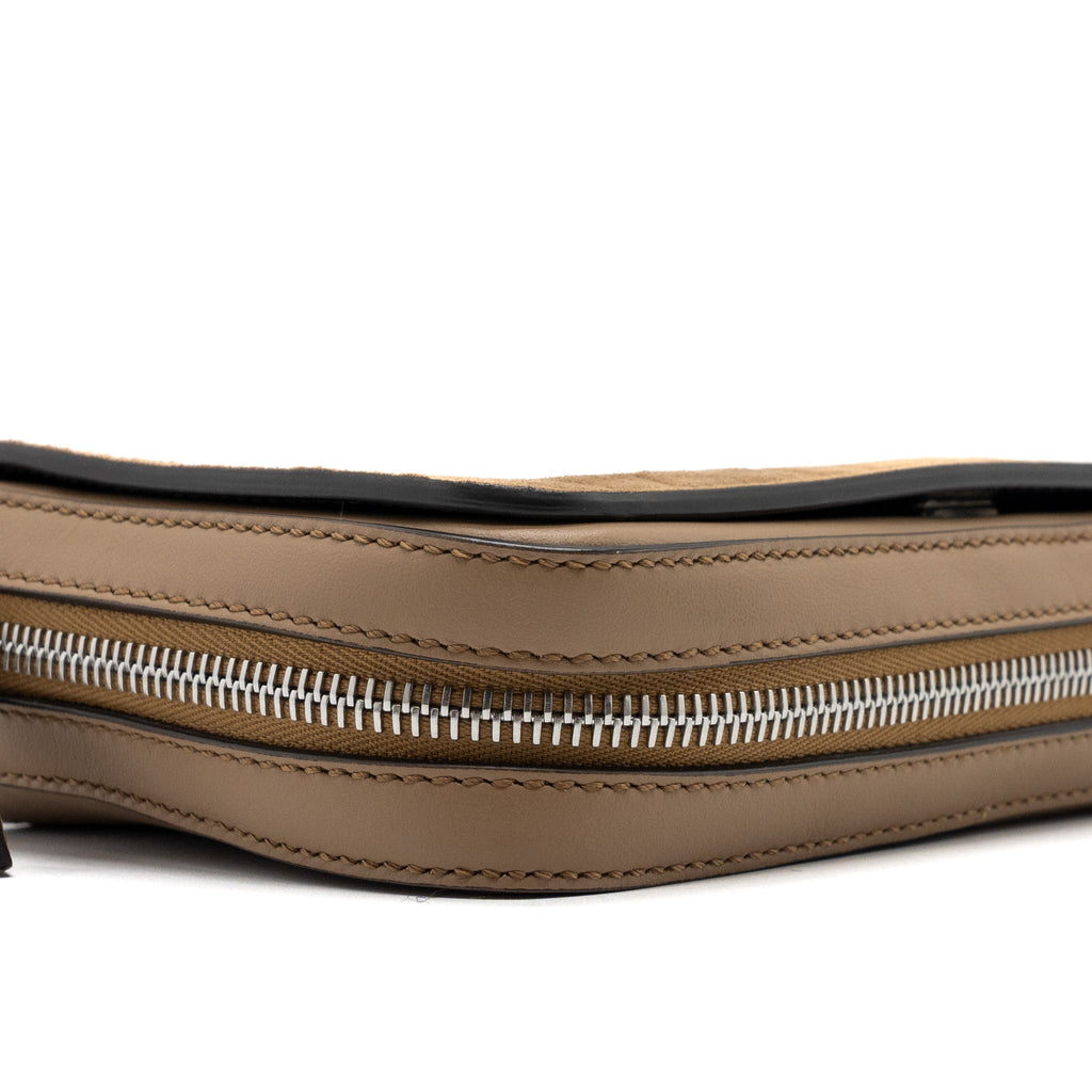 FENDI VITELLO GRACE EXPAND FLAP BAG CALFSKIN LIGHT BROWN SHW