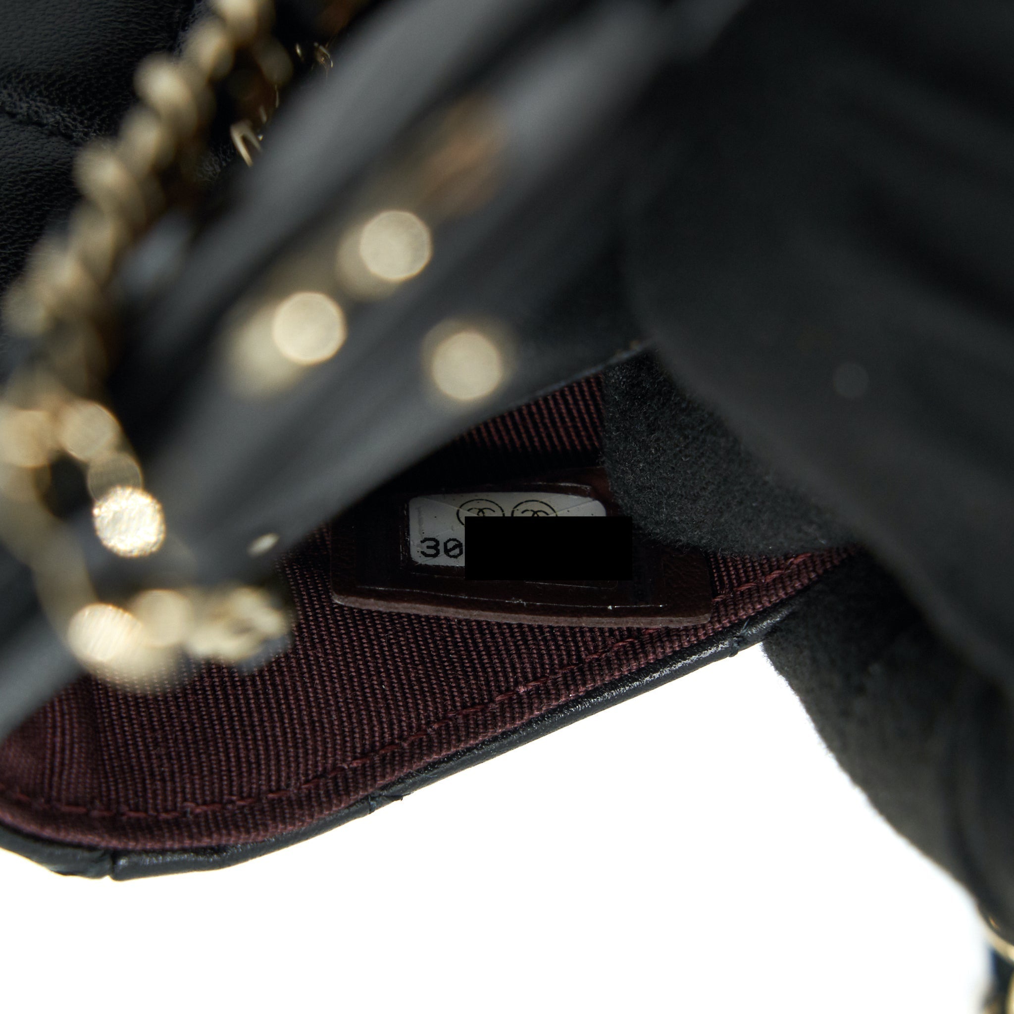 CHANEL FLAP CARD HOLDER BELT BAG WITH CHAIN LAMBSKIN BLACK LGHW