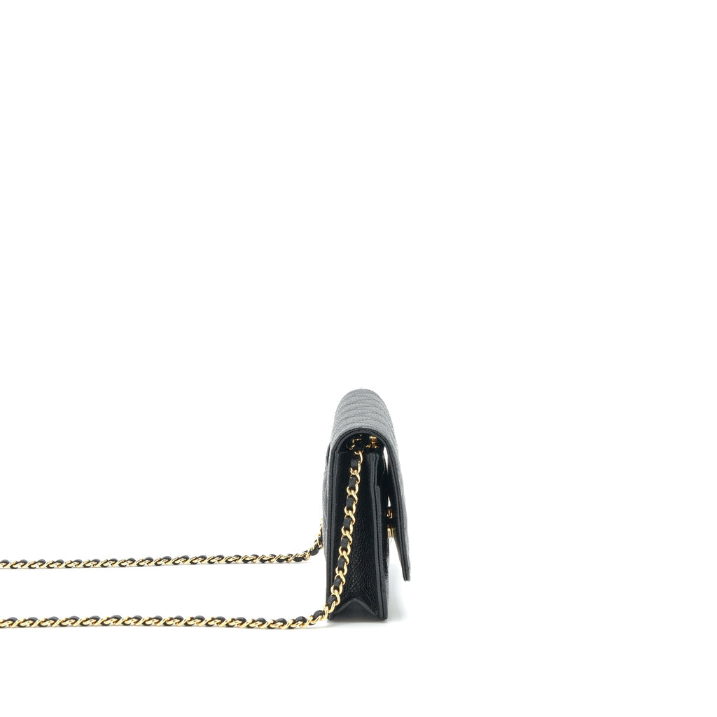 CHANEL CLASSIC WALLET ON CHAIN CAVIAR BLACK GHW