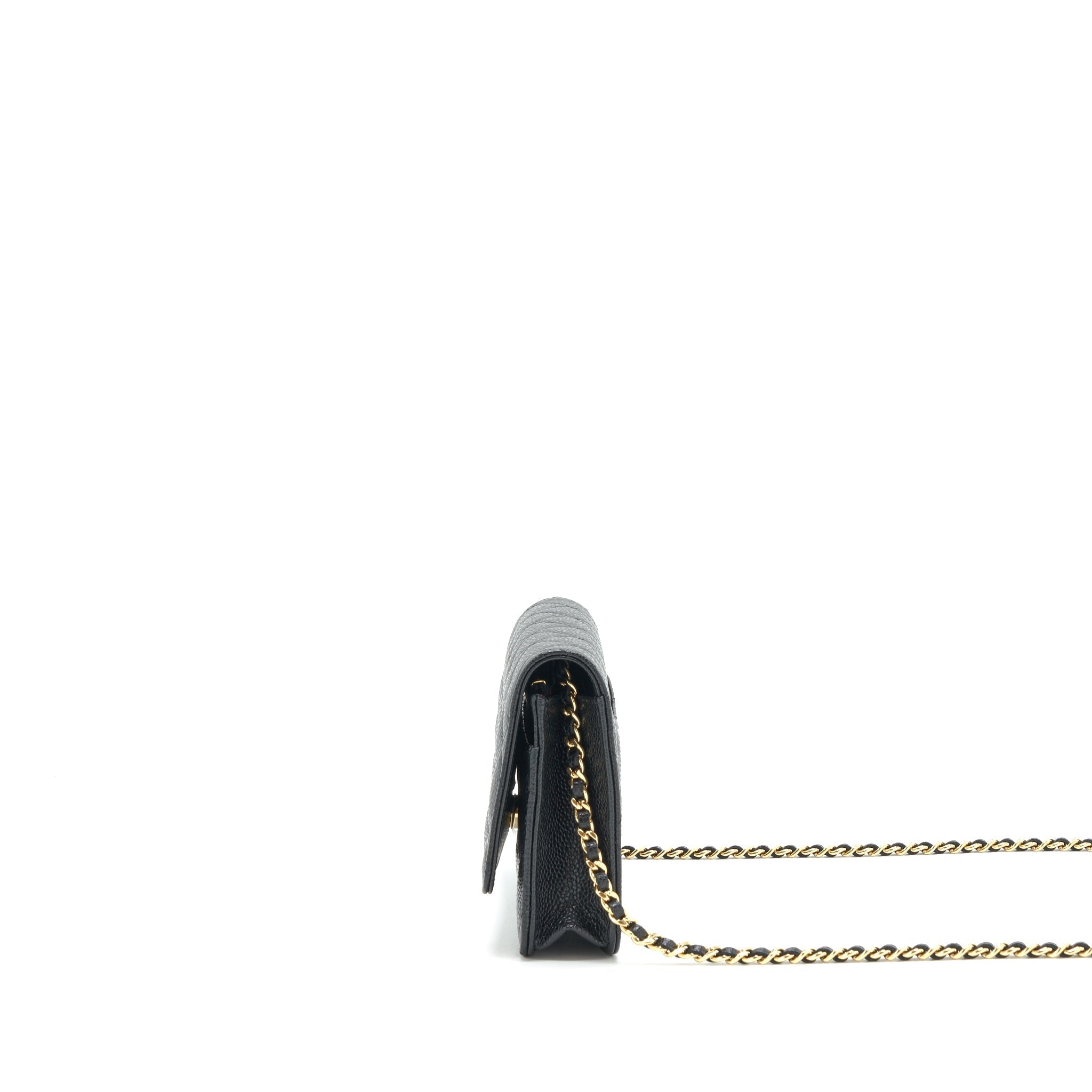 CHANEL CLASSIC WALLET ON CHAIN CAVIAR BLACK GHW