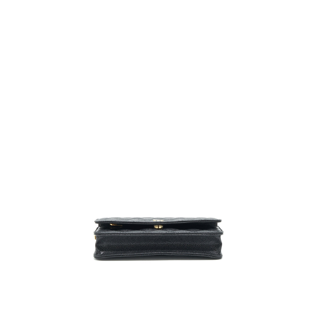 CHANEL CLASSIC WALLET ON CHAIN CAVIAR BLACK GHW