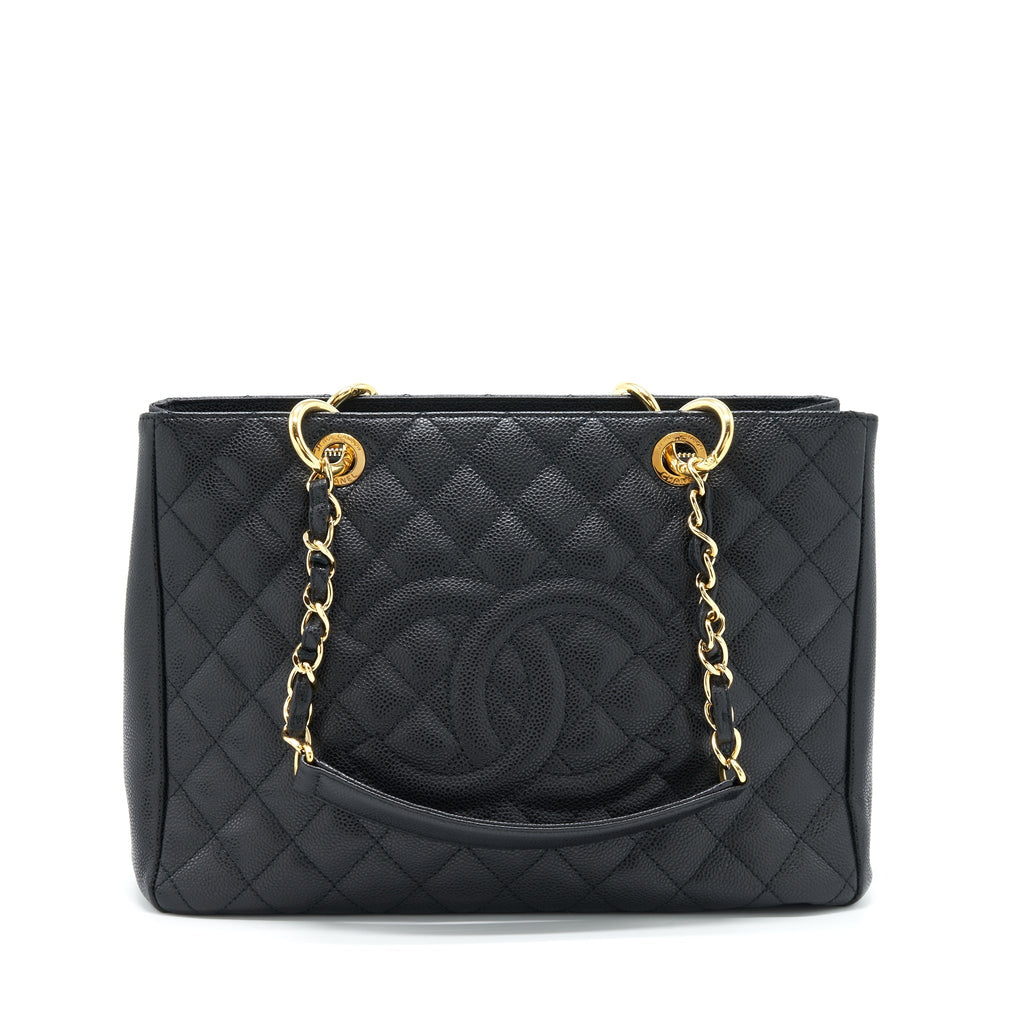 CHANEL GRAND SHOPPING TOTE BAG CAVIAR BLACK GHW