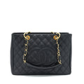 CHANEL GRAND SHOPPING TOTE BAG CAVIAR BLACK GHW