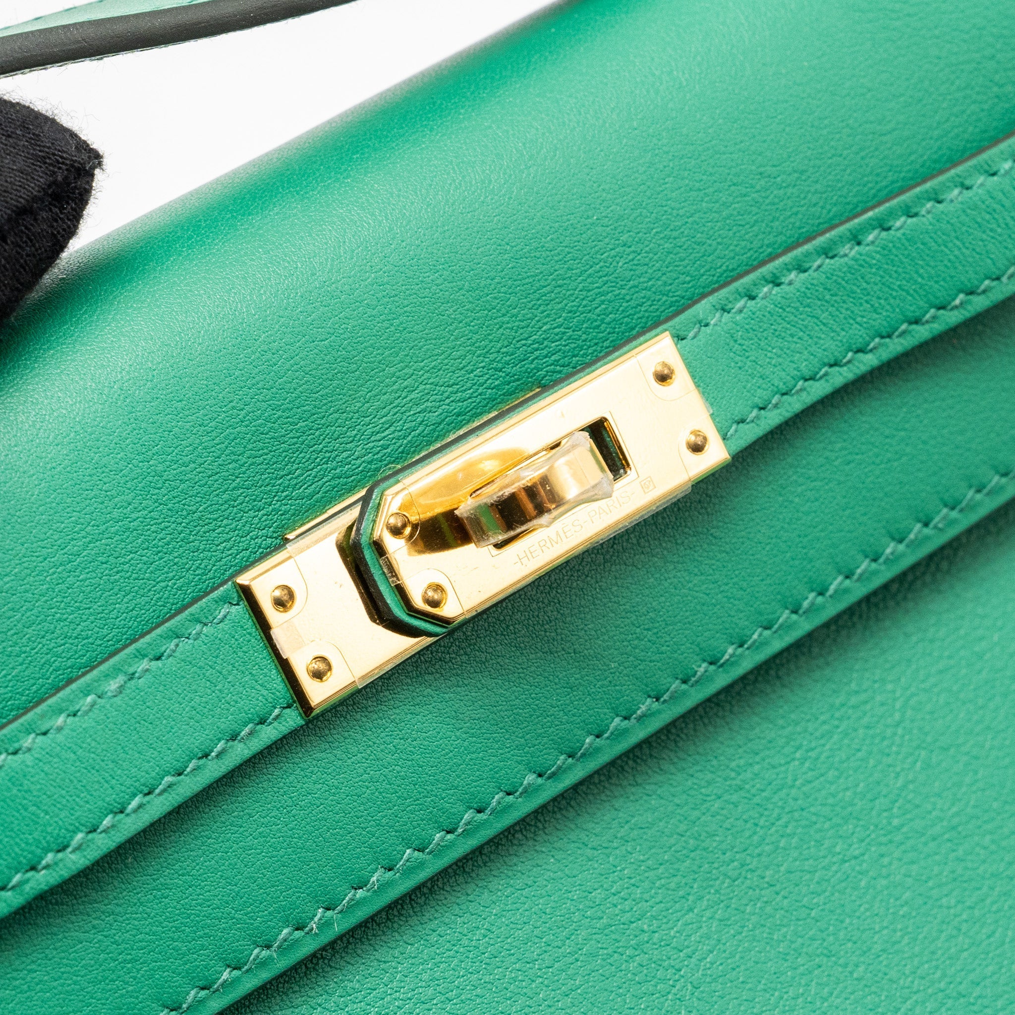 HERMES KELLY POCHETTE SWIFT VERT VERTIGO GHW