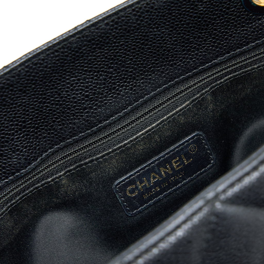 CHANEL GRAND SHOPPING TOTE BAG CAVIAR BLACK GHW