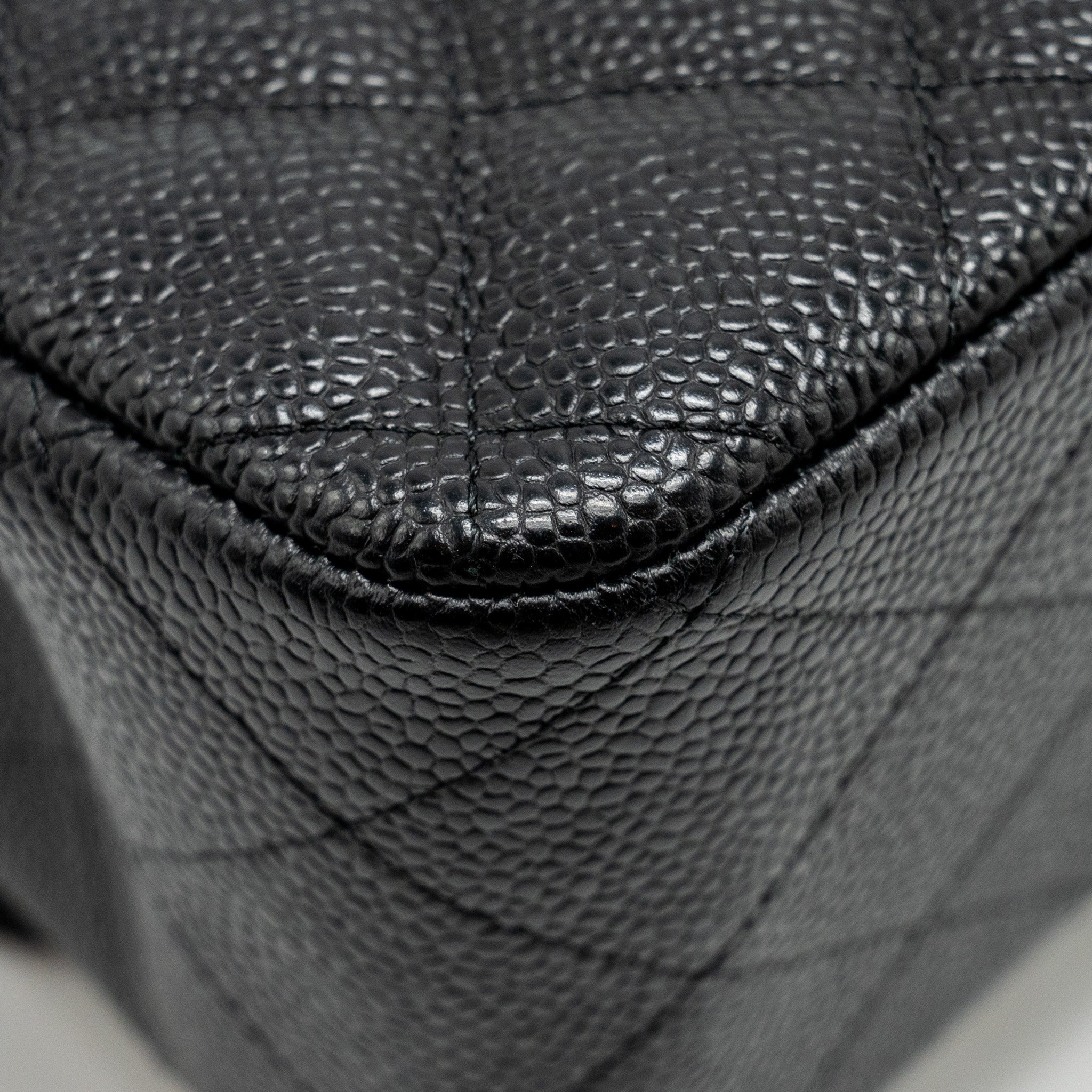 CHANEL JUMBO CLASSIC DOUBLE FLAP BAG CAVIAR BLACK SHW