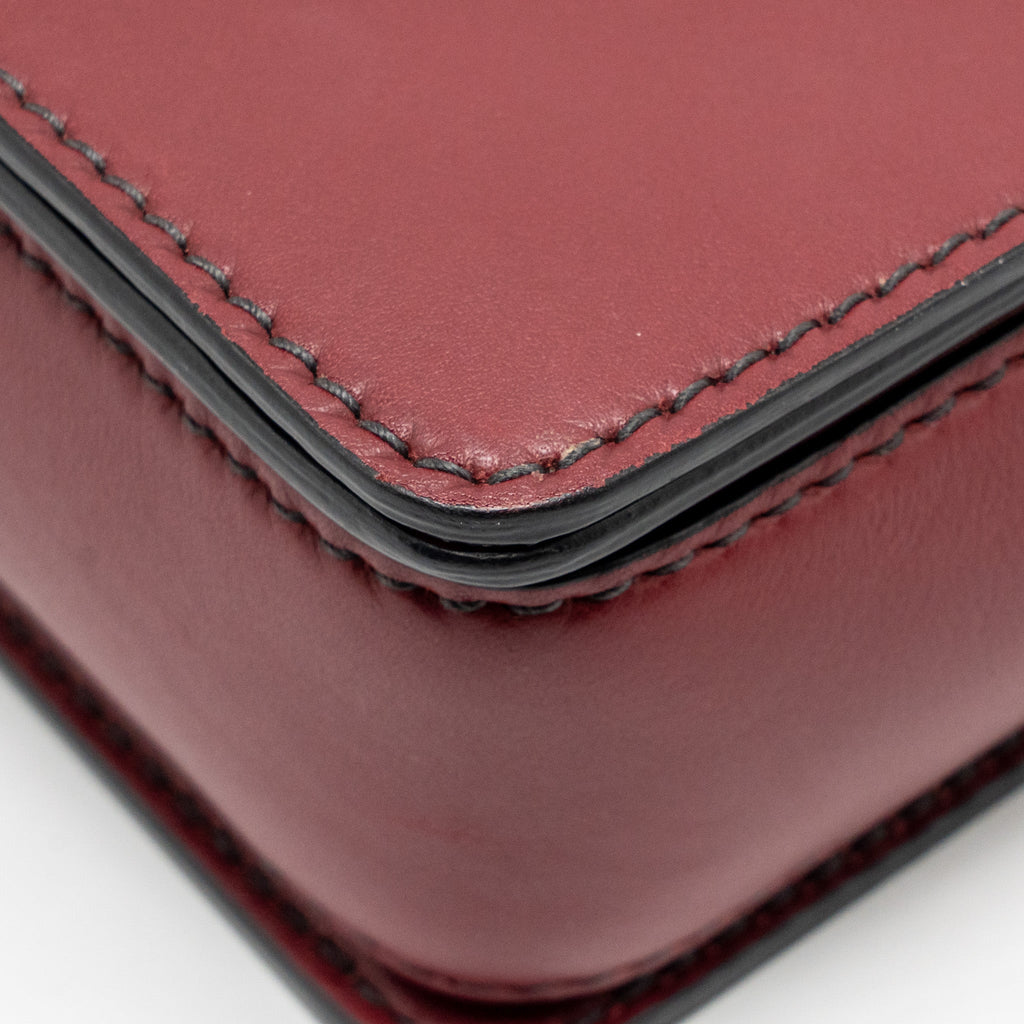 DIOR DIOREVOLUTION FLAP BAG DARK RED CALFSKIN GHW