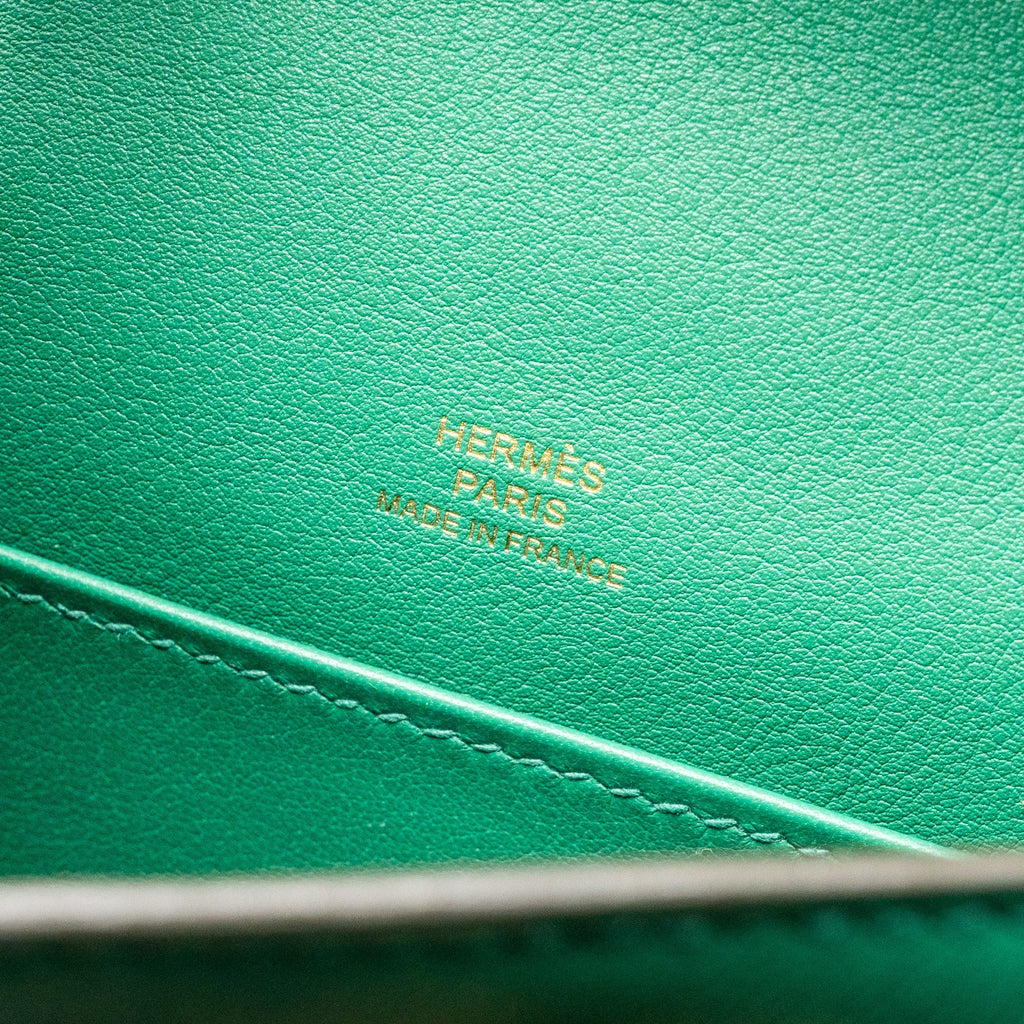 HERMES KELLY POCHETTE SWIFT VERT VERTIGO GHW