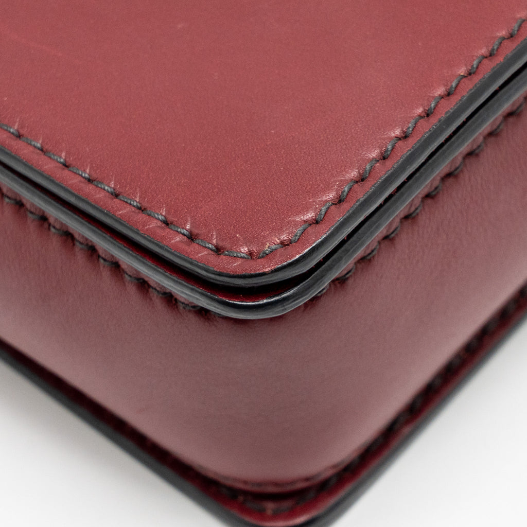 DIOR DIOREVOLUTION FLAP BAG DARK RED CALFSKIN GHW