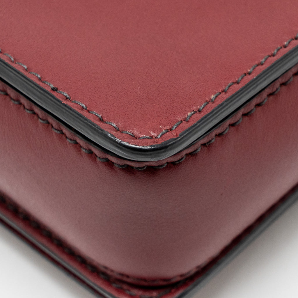 DIOR DIOREVOLUTION FLAP BAG DARK RED CALFSKIN GHW