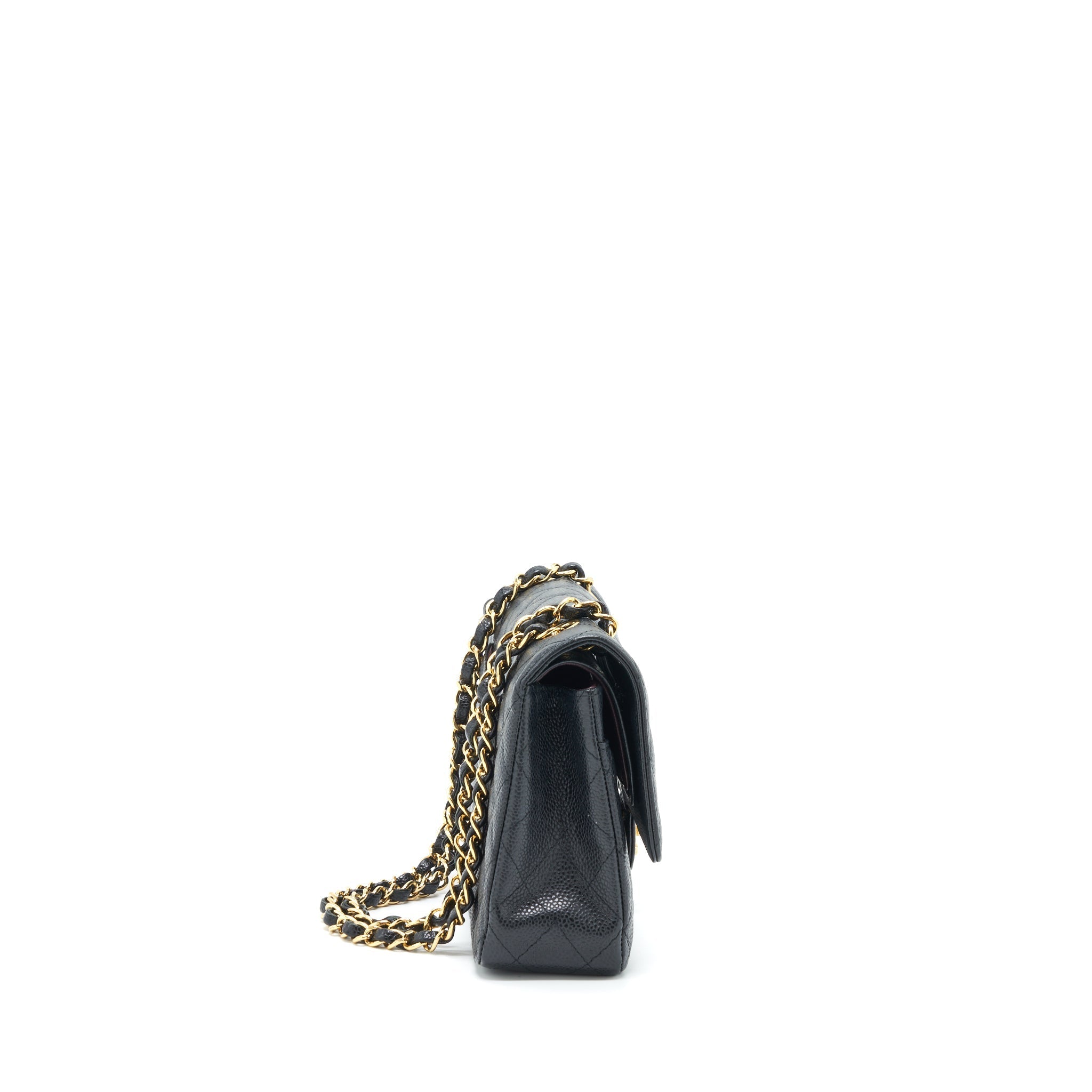 CHANEL MEDIUM CLASSIC DOUBLE FLAP BAG CAVIAR BLACK GHW