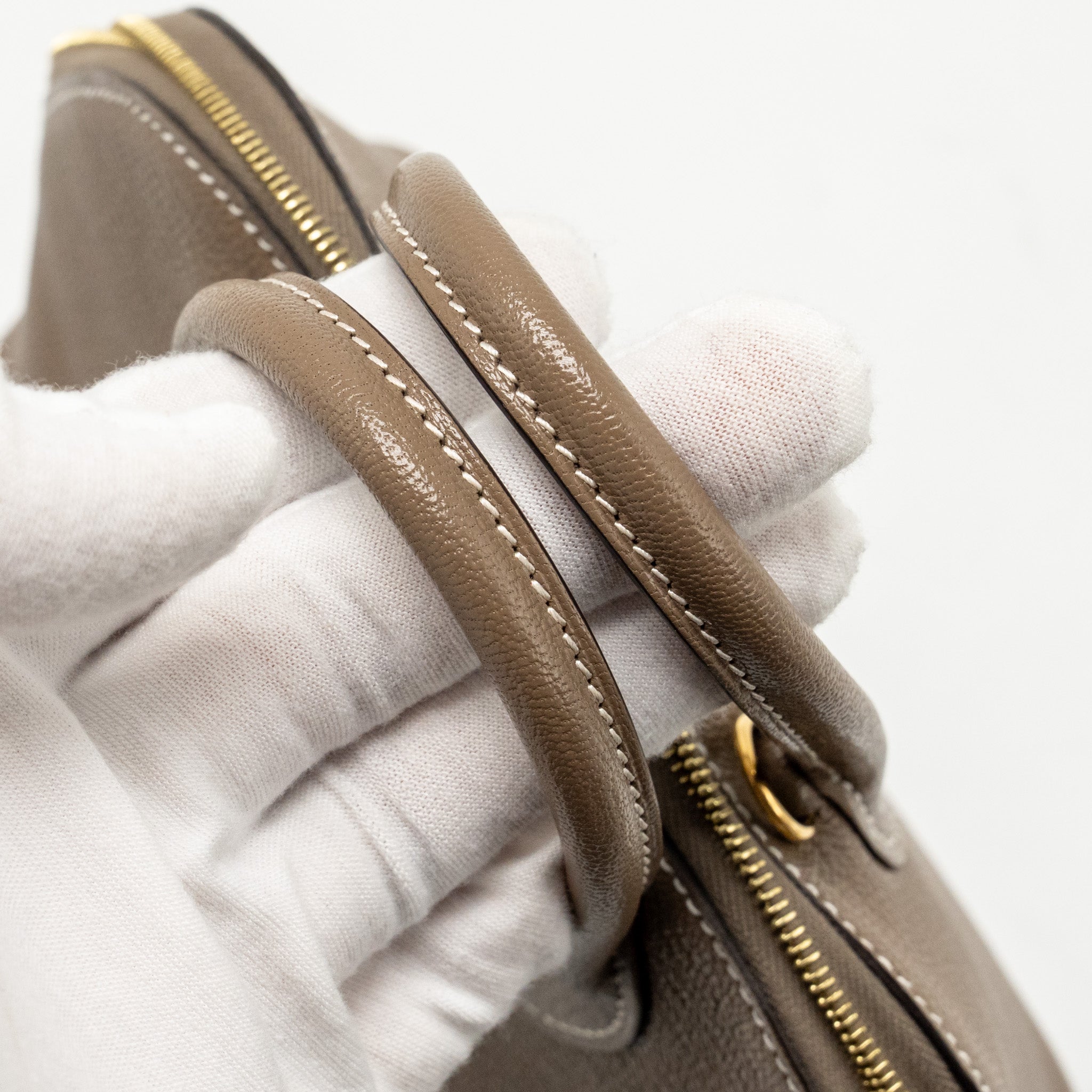 HERMES MINI BOLIDE CHÈVRE MYSORE ETOUPE GHW