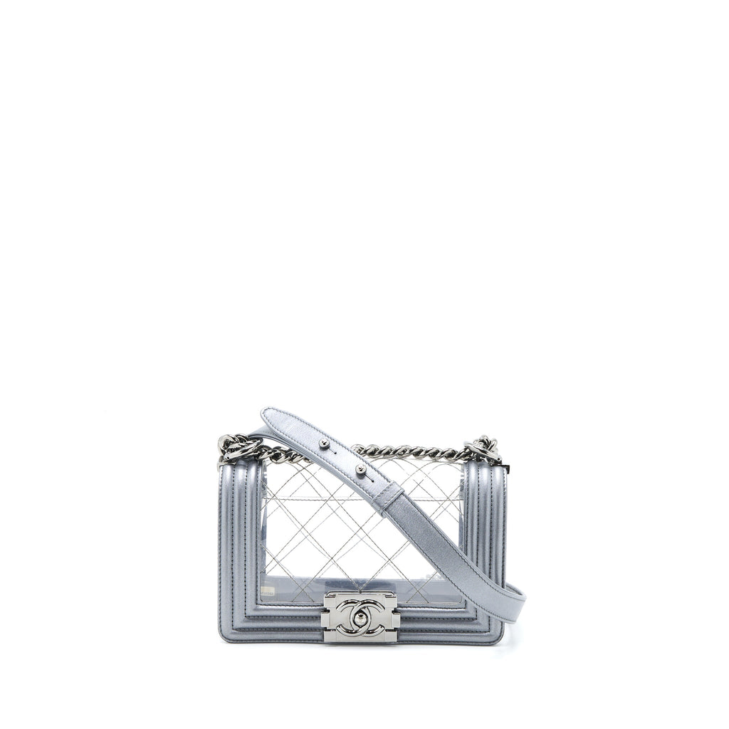 CHANEL SMALL BOY PVC/LAMBSKIN SILVER SHW
