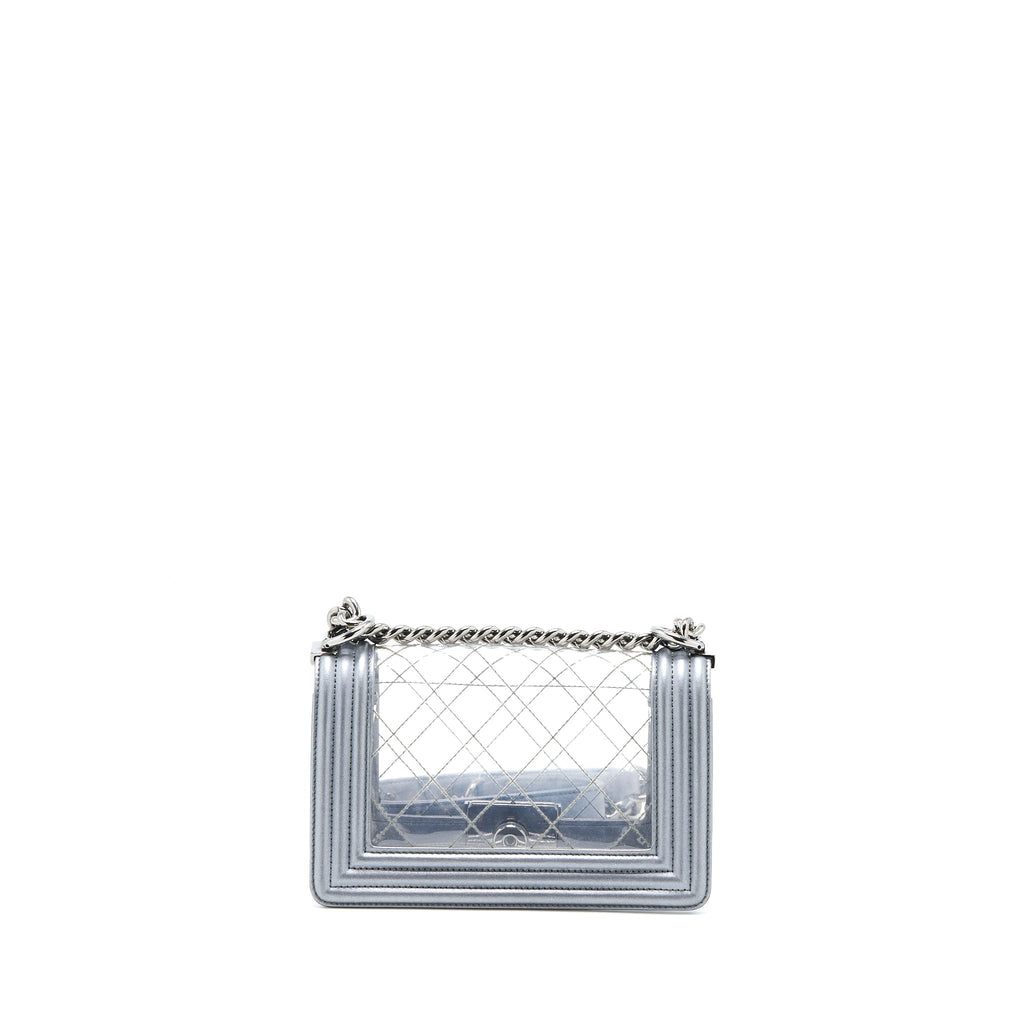 CHANEL SMALL BOY PVC/LAMBSKIN SILVER SHW