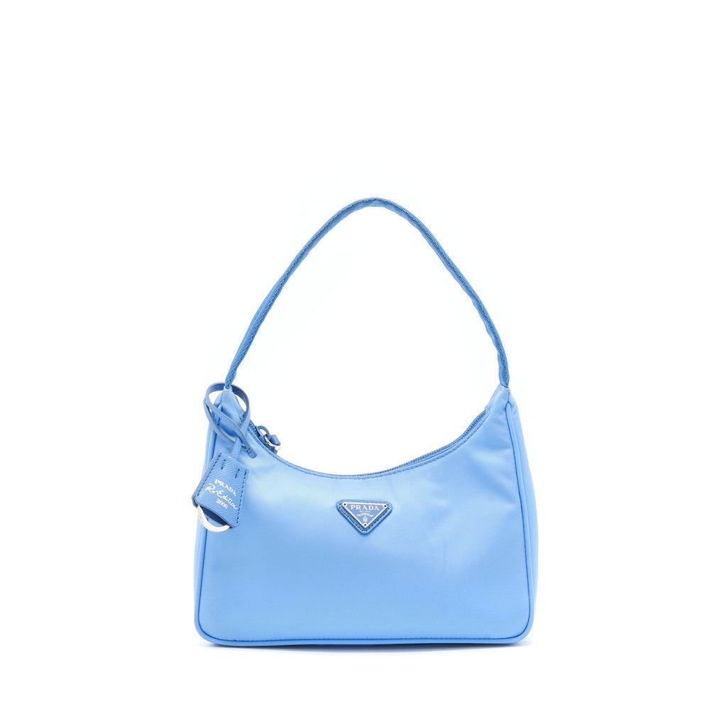 PRADA NYLON SHOULDER BAG BLUE