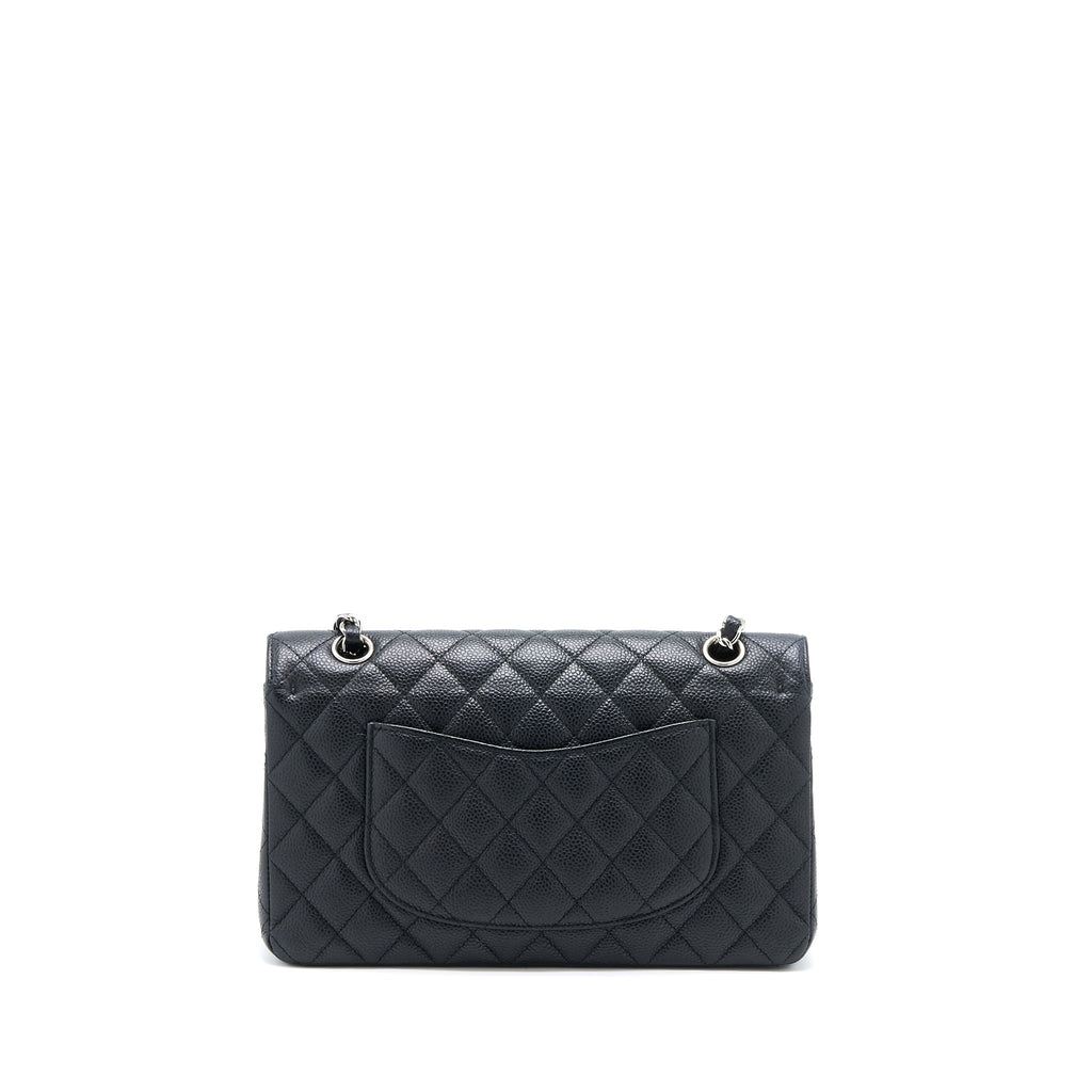 CHANEL MEDIUM CLASSIC DOUBLE FLAP BAG CAVIAR BLACK SHW