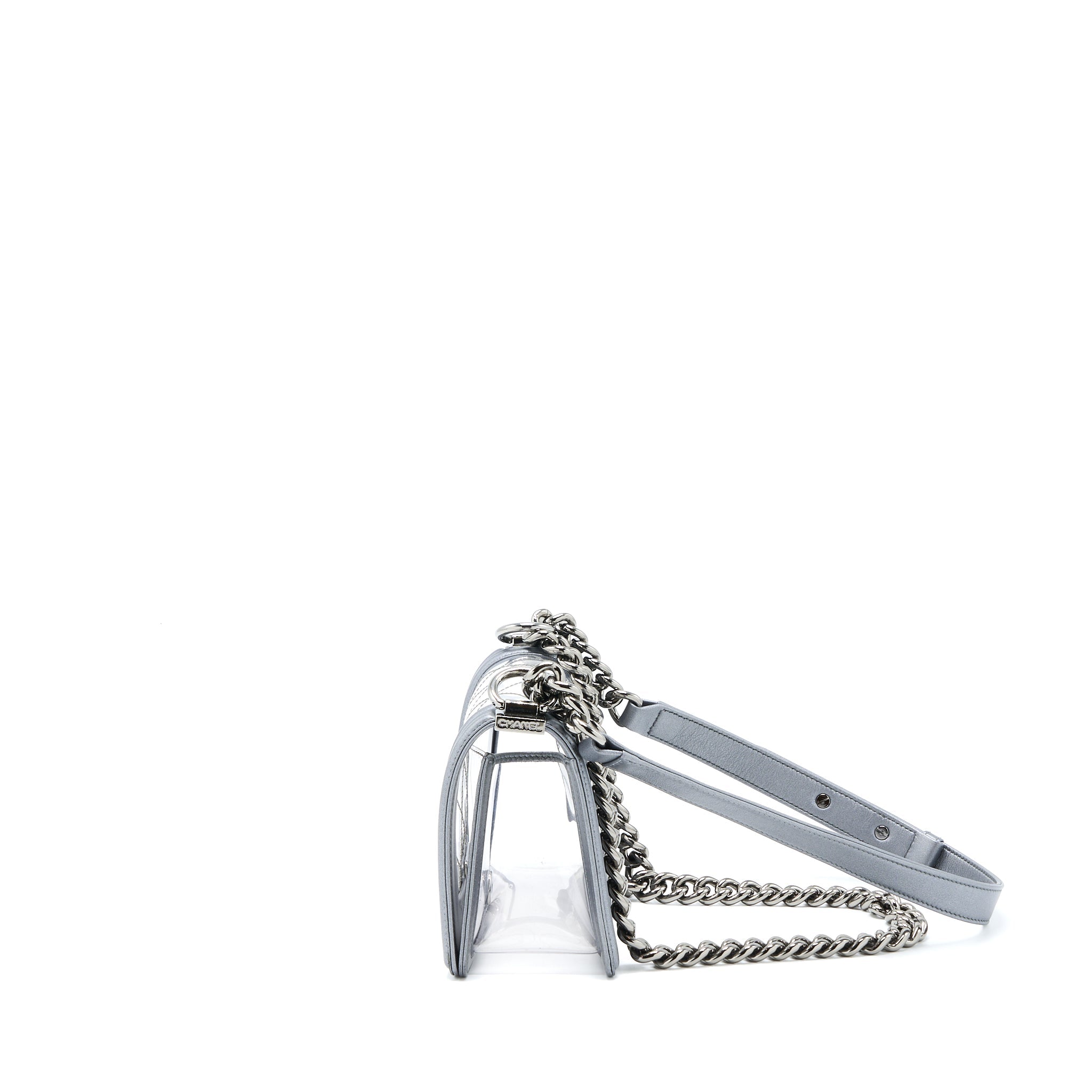 CHANEL SMALL BOY PVC/LAMBSKIN SILVER SHW